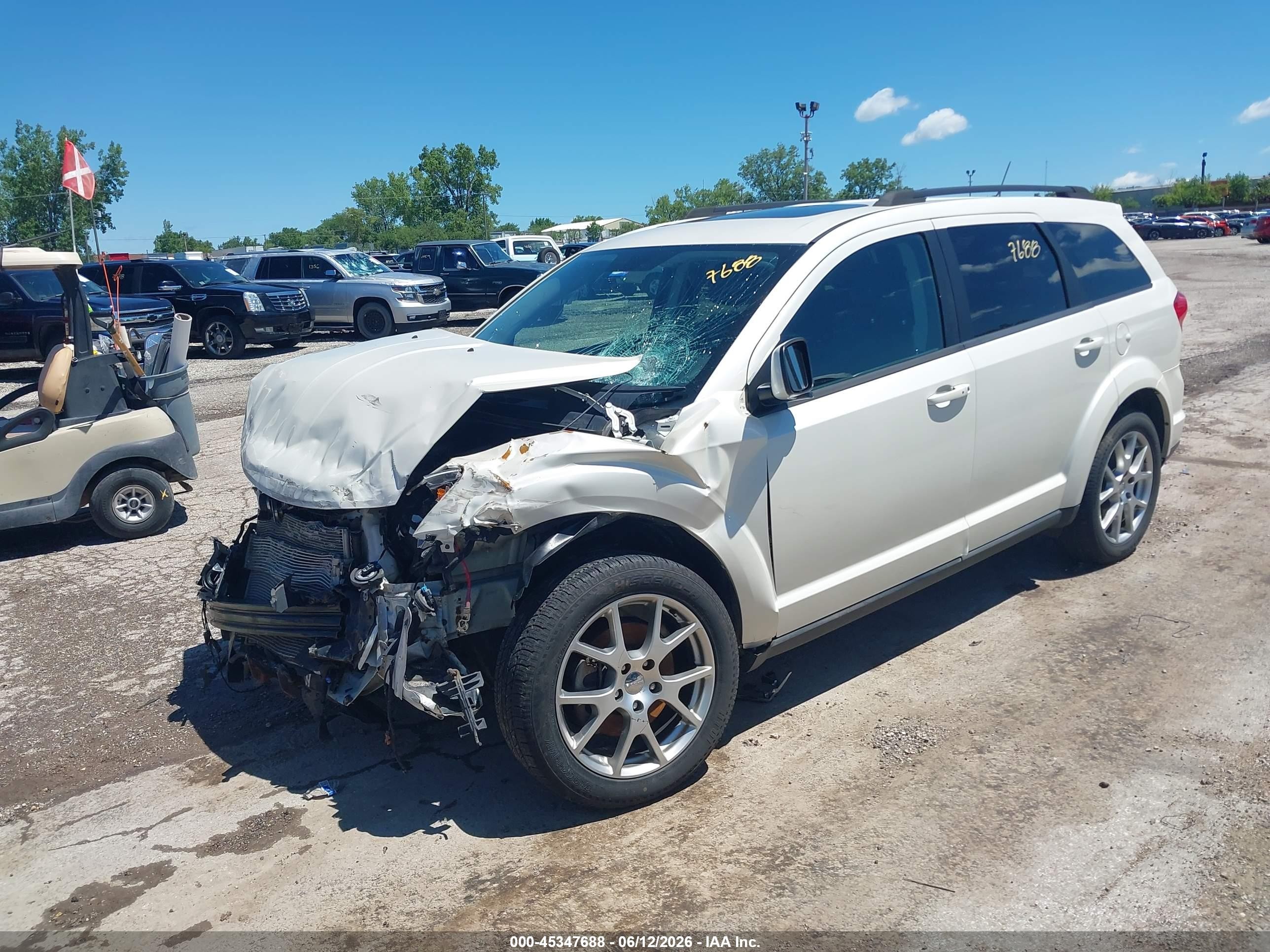 2013 Dodge Journey R/t White vin: 3C4PDDEG8DT595334