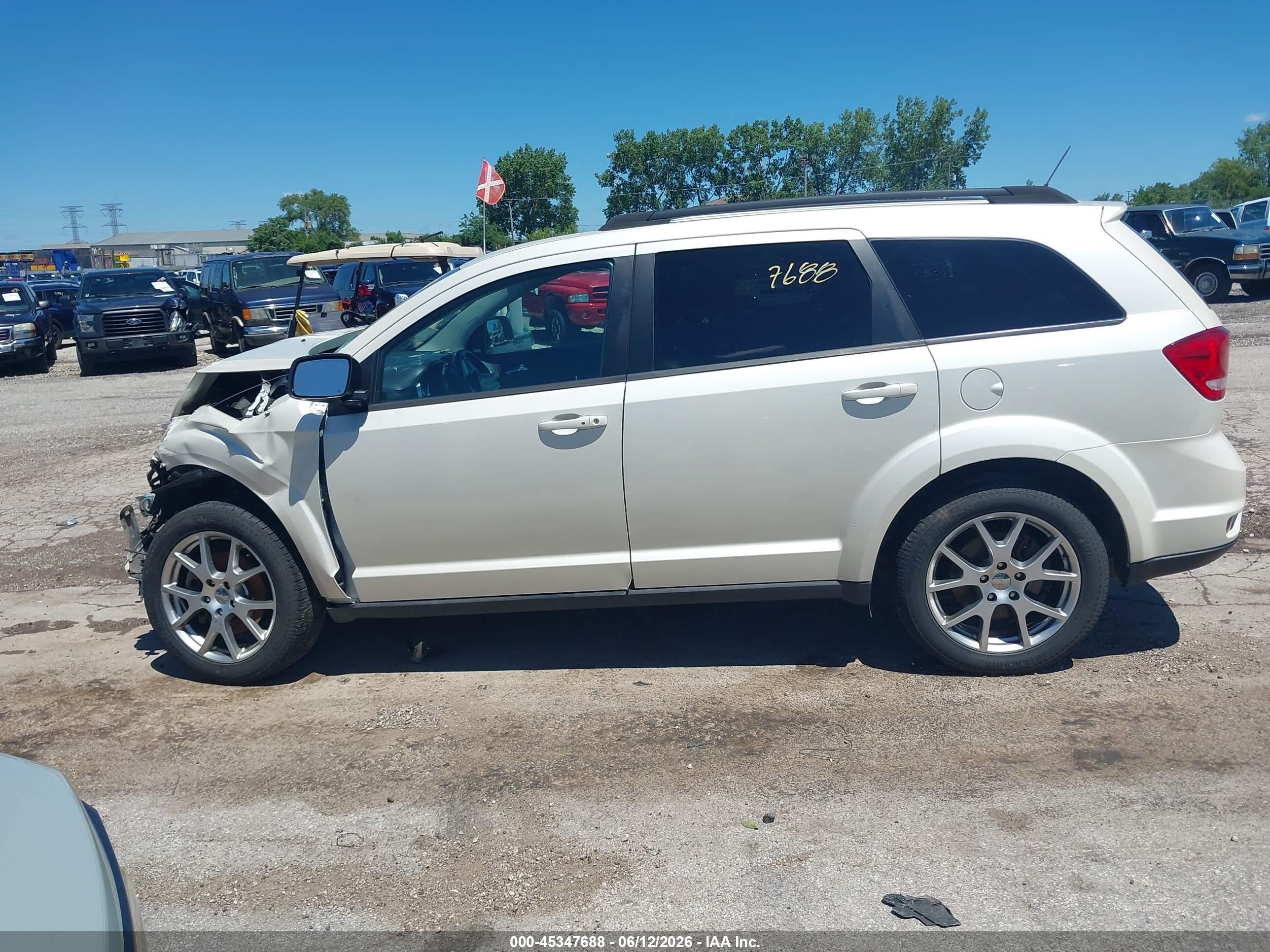 2013 Dodge Journey R/t White vin: 3C4PDDEG8DT595334