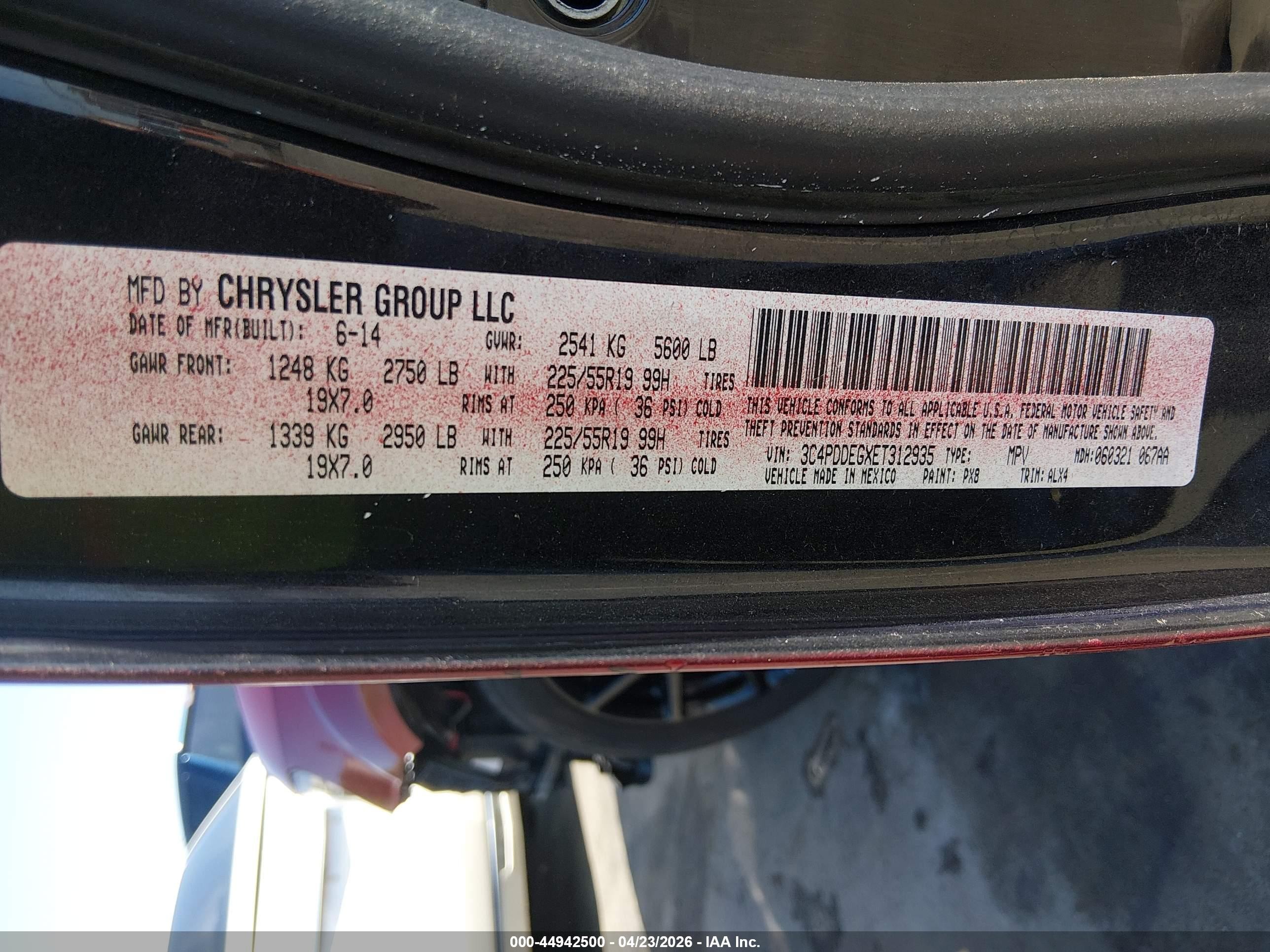 2014 Dodge Journey R/t Red vin: 3C4PDDEGXET312935