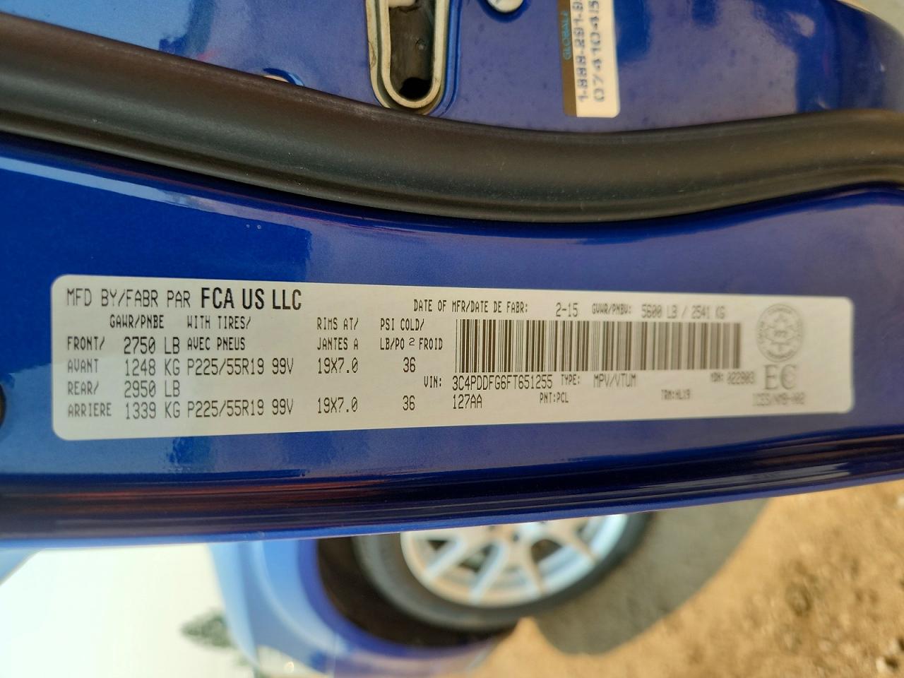 2015 Dodge Journey R/t Blue vin: 3C4PDDFG6FT651255