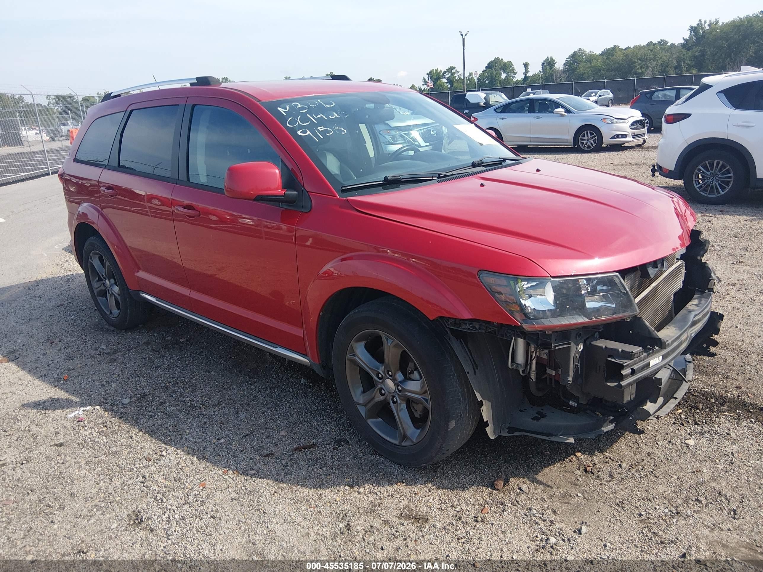 2015 Dodge Journey Crossroad Red vin: 3C4PDDGG0FT619156