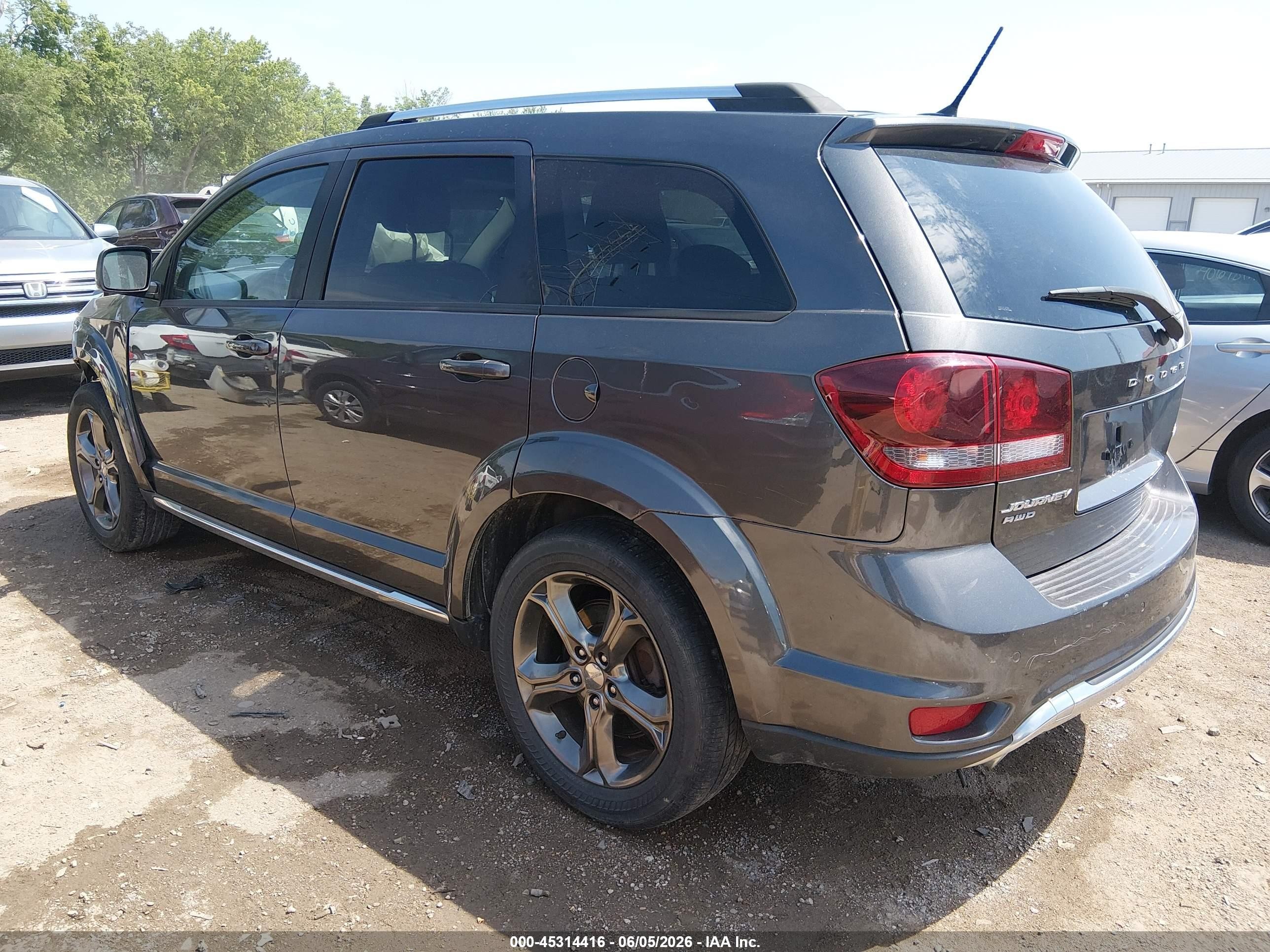 2015 Dodge Journey Crossroad Gray vin: 3C4PDDGG2FT725494