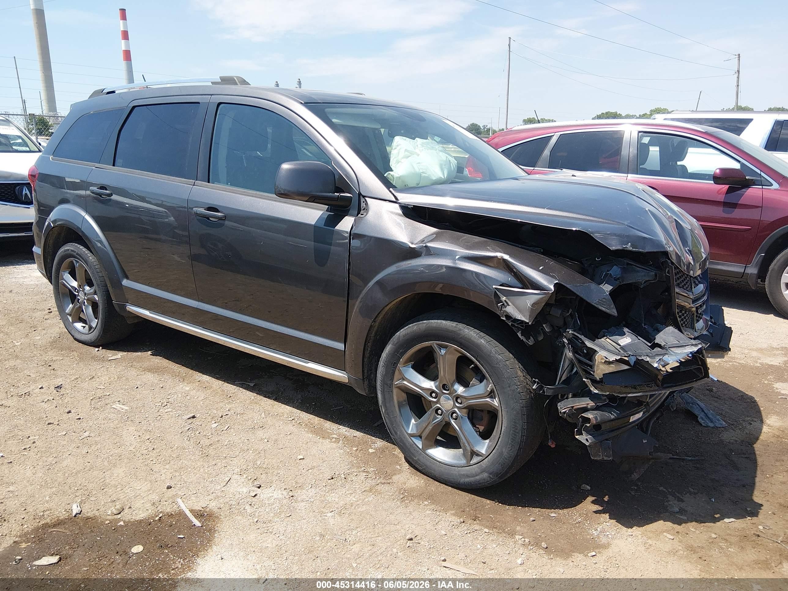 2015 Dodge Journey Crossroad Gray vin: 3C4PDDGG2FT725494