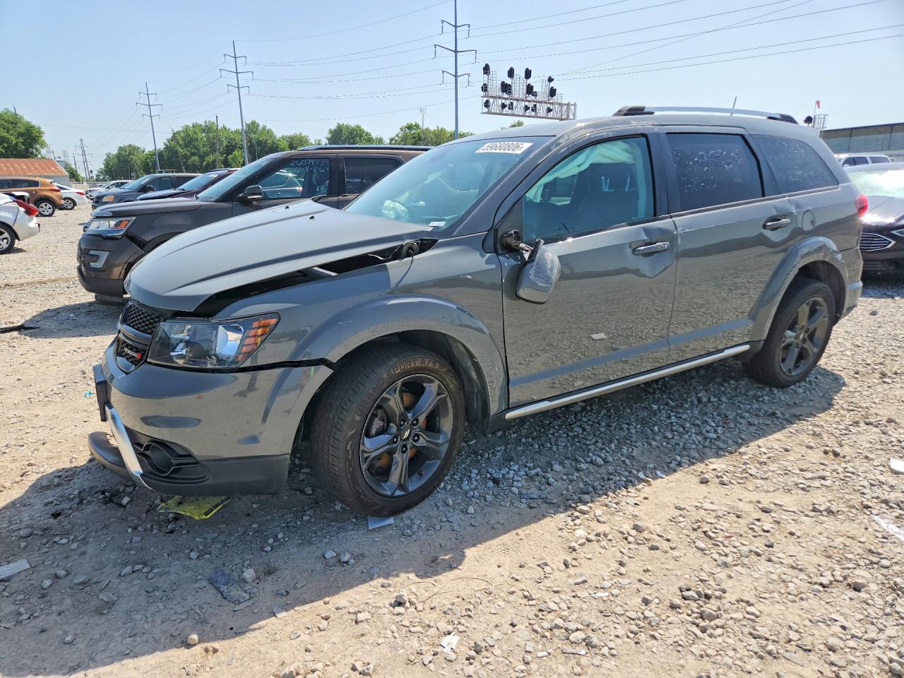 2019 Dodge Journey Crossroad Gray vin: 3C4PDDGG7KT774832
