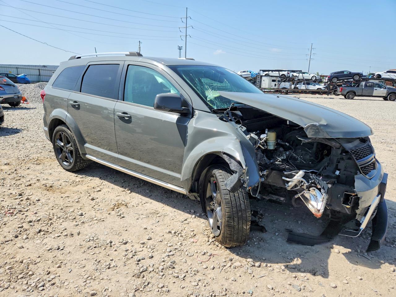 2019 Dodge Journey Crossroad Gray vin: 3C4PDDGG7KT774832