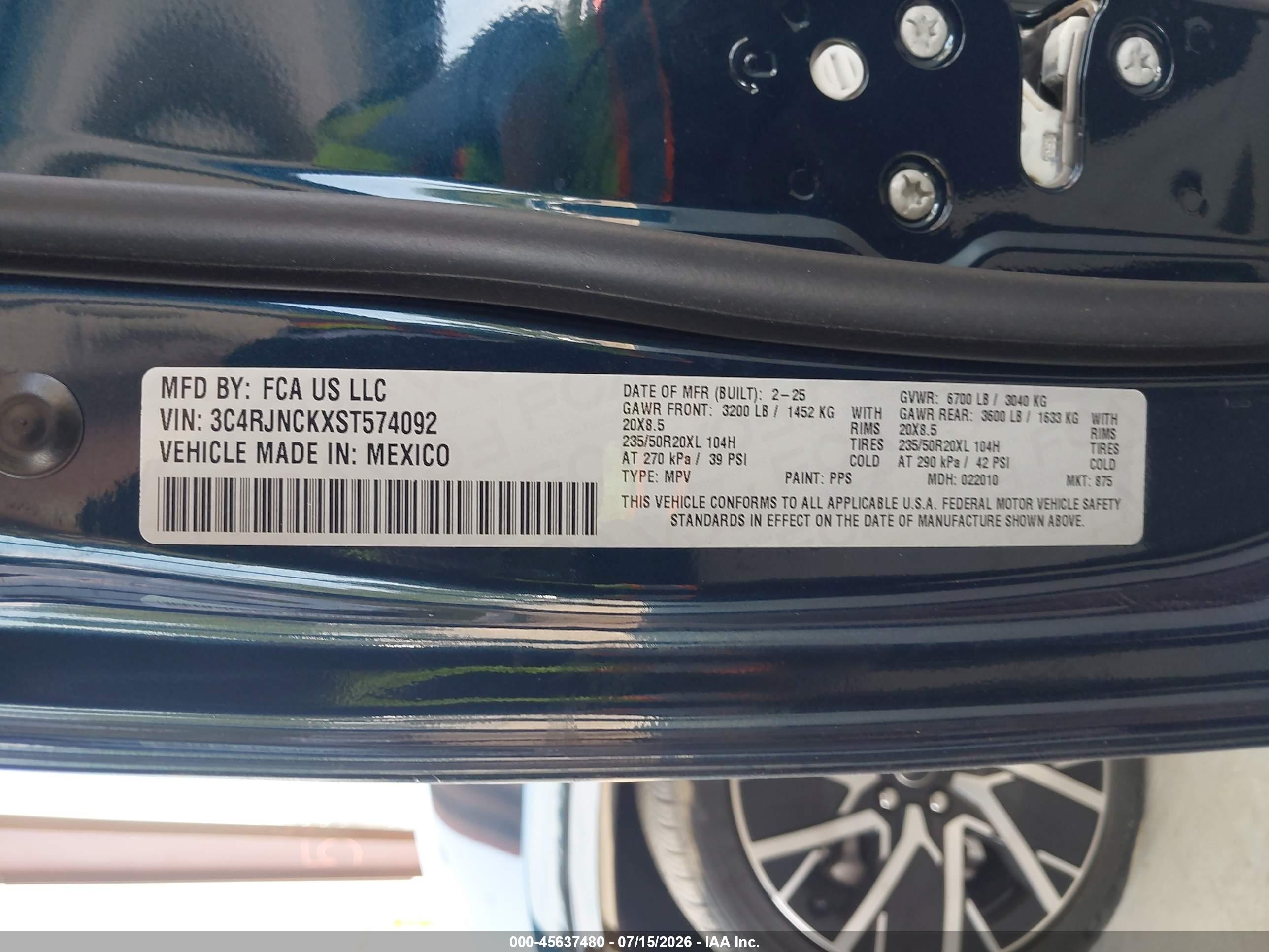 2025 Jeep Wagoneer S Limited Blue vin: 3C4RJNCKXST574092