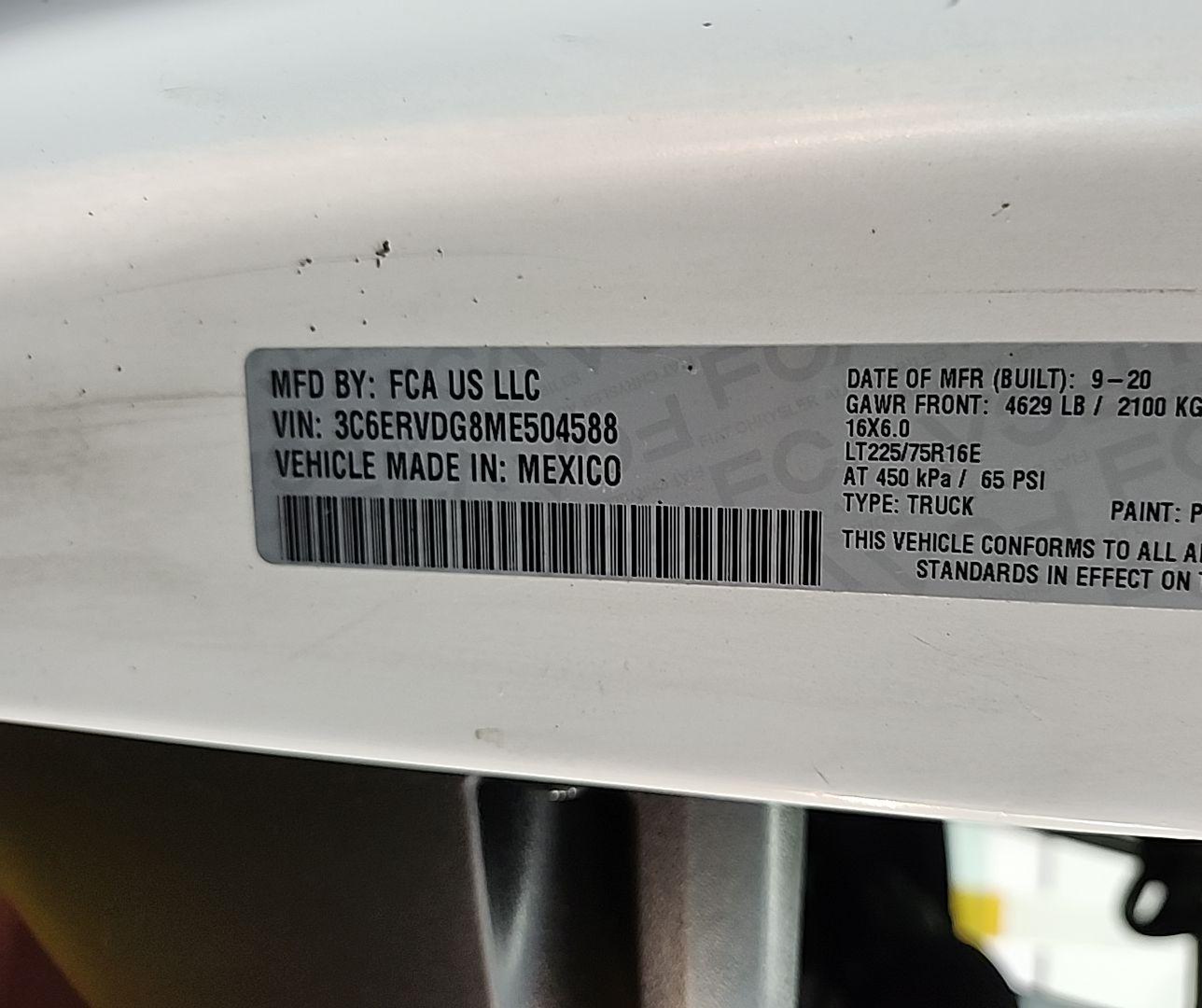 2021 Ram Promaster 2500 High Roof 159 Wb vin: 3C6ERVDG8ME504588