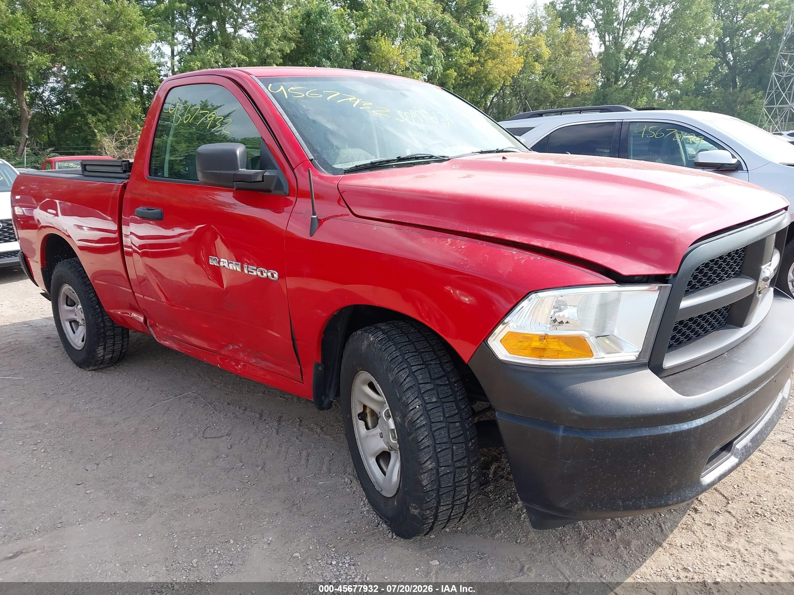 2012 Ram 1500 St Red vin: 3C6JD6AP5CG277659