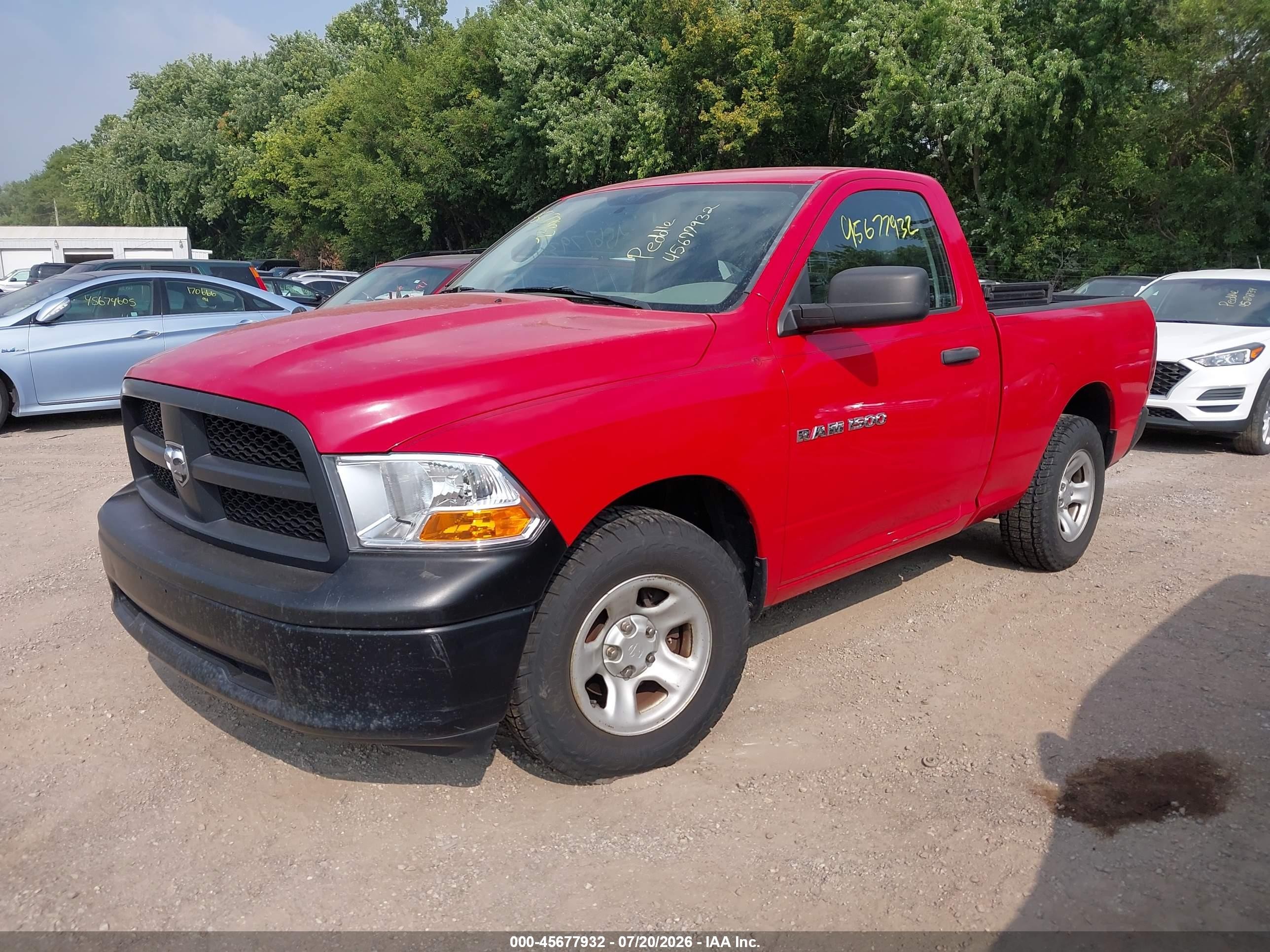 2012 Ram 1500 St Red vin: 3C6JD6AP5CG277659
