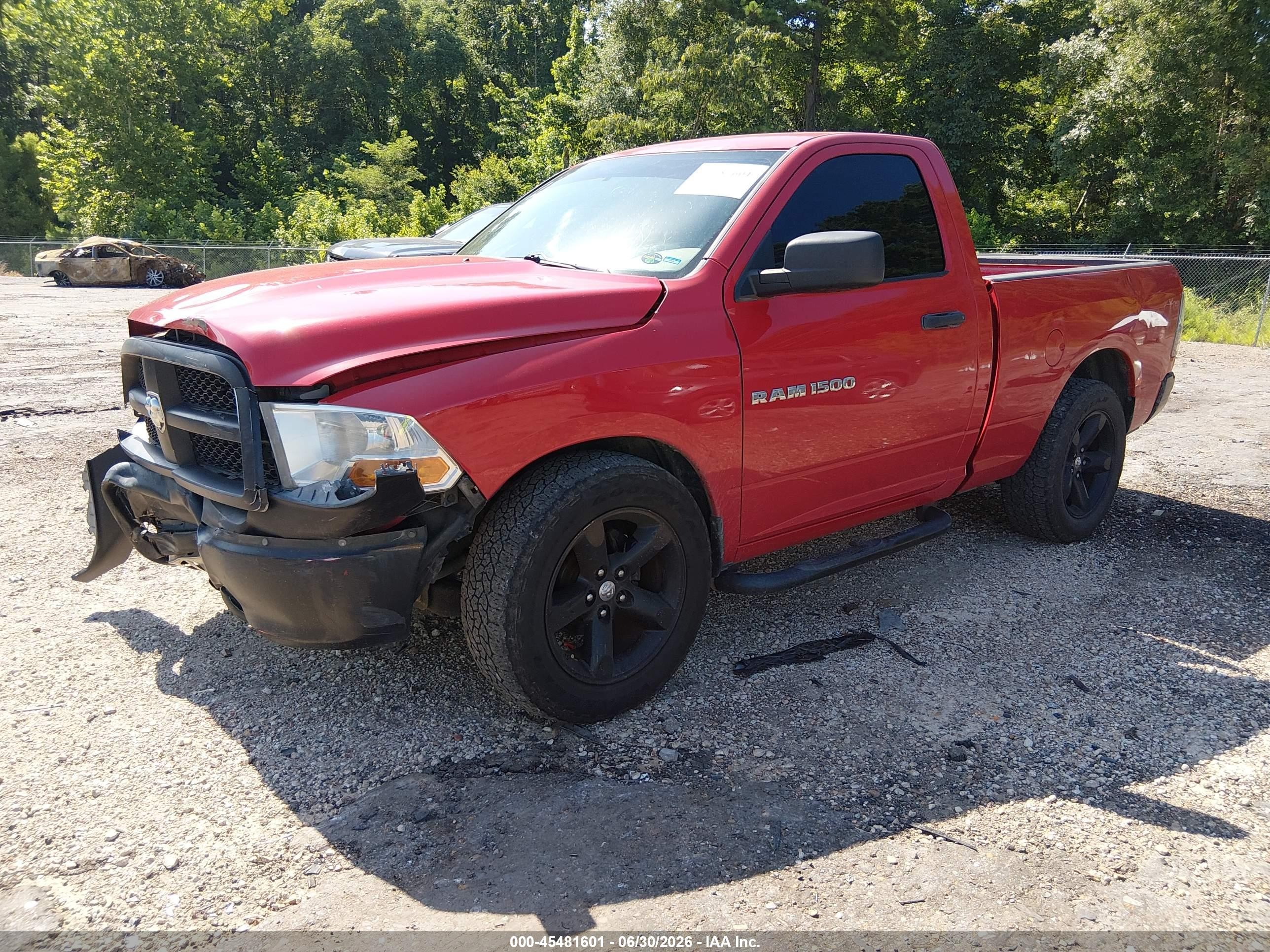 2012 Ram 1500 St Red vin: 3C6JD6APXCG226884