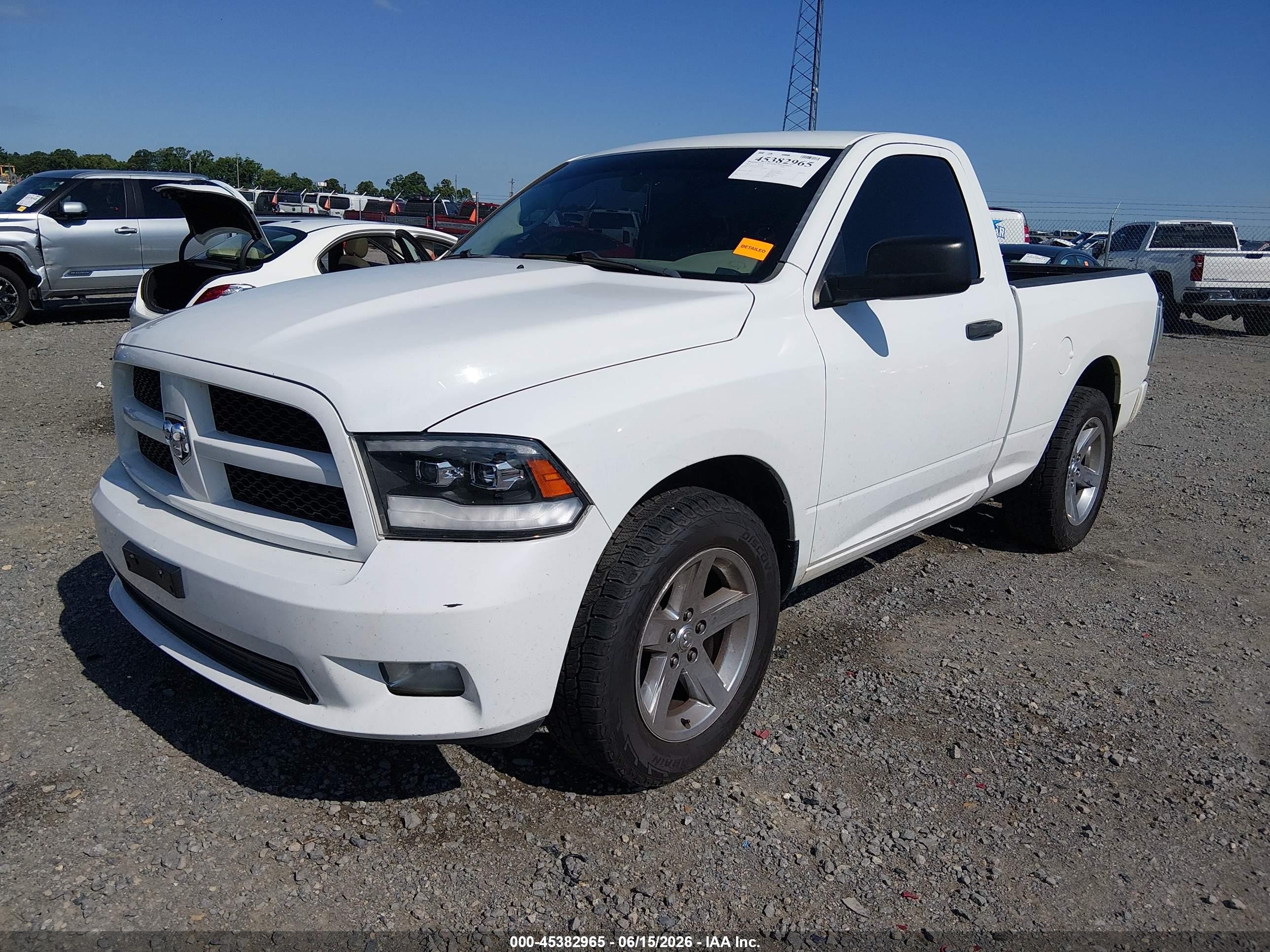 2012 Ram 1500 St White vin: 3C6JD6AT3CG239747