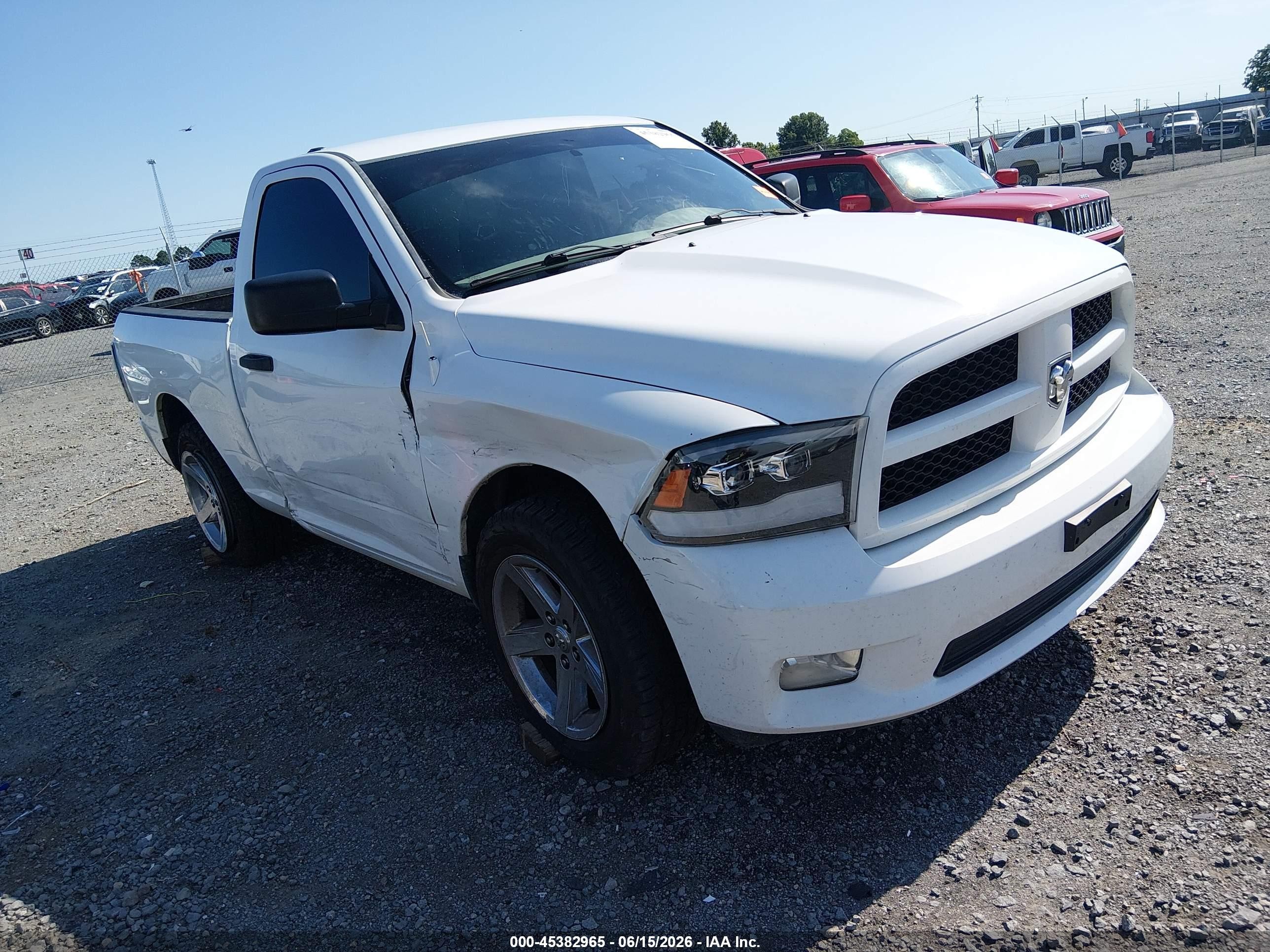 2012 Ram 1500 St White vin: 3C6JD6AT3CG239747