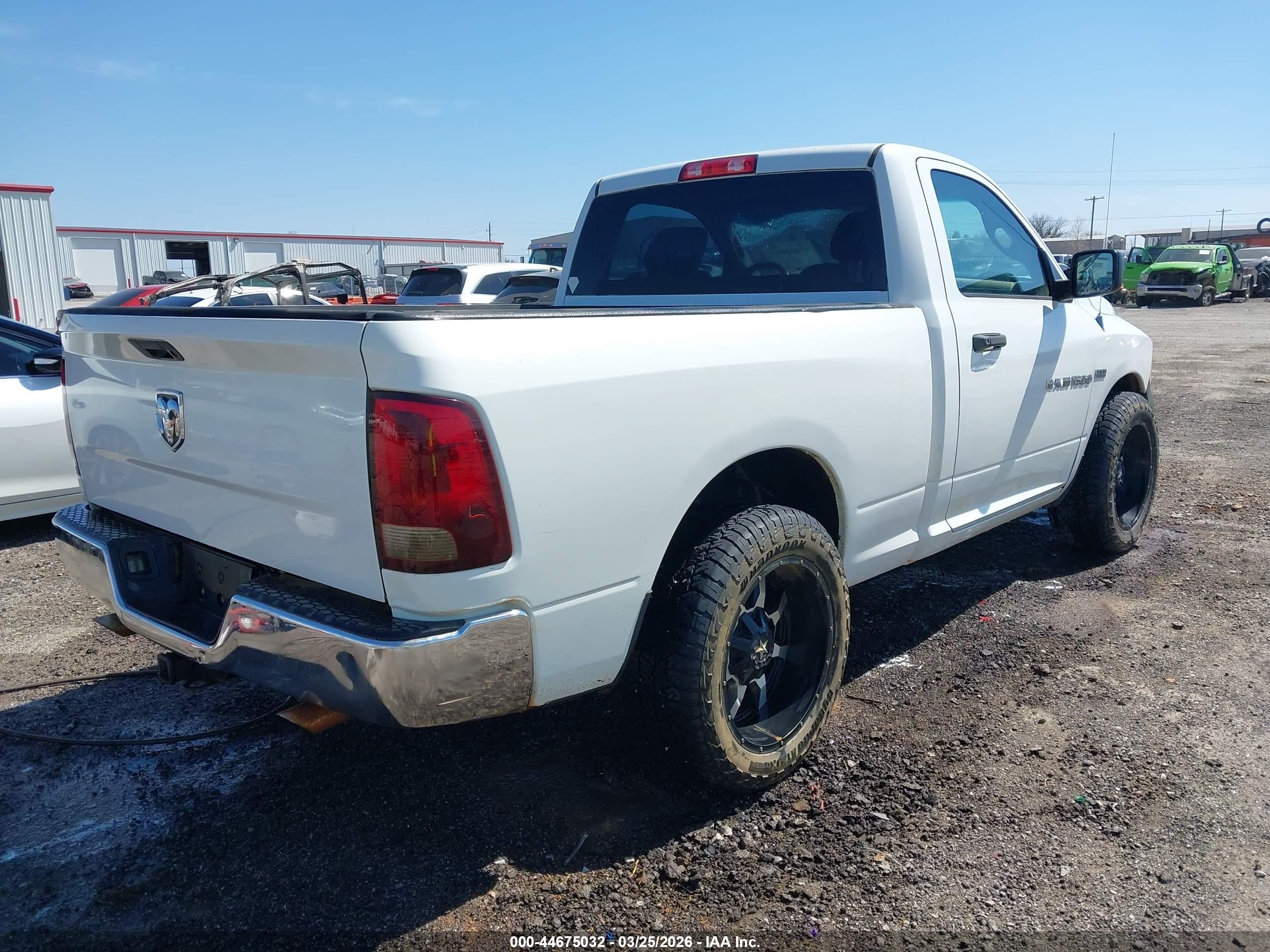 2012 Ram 1500 St White vin: 3C6JD6ATXCG183368