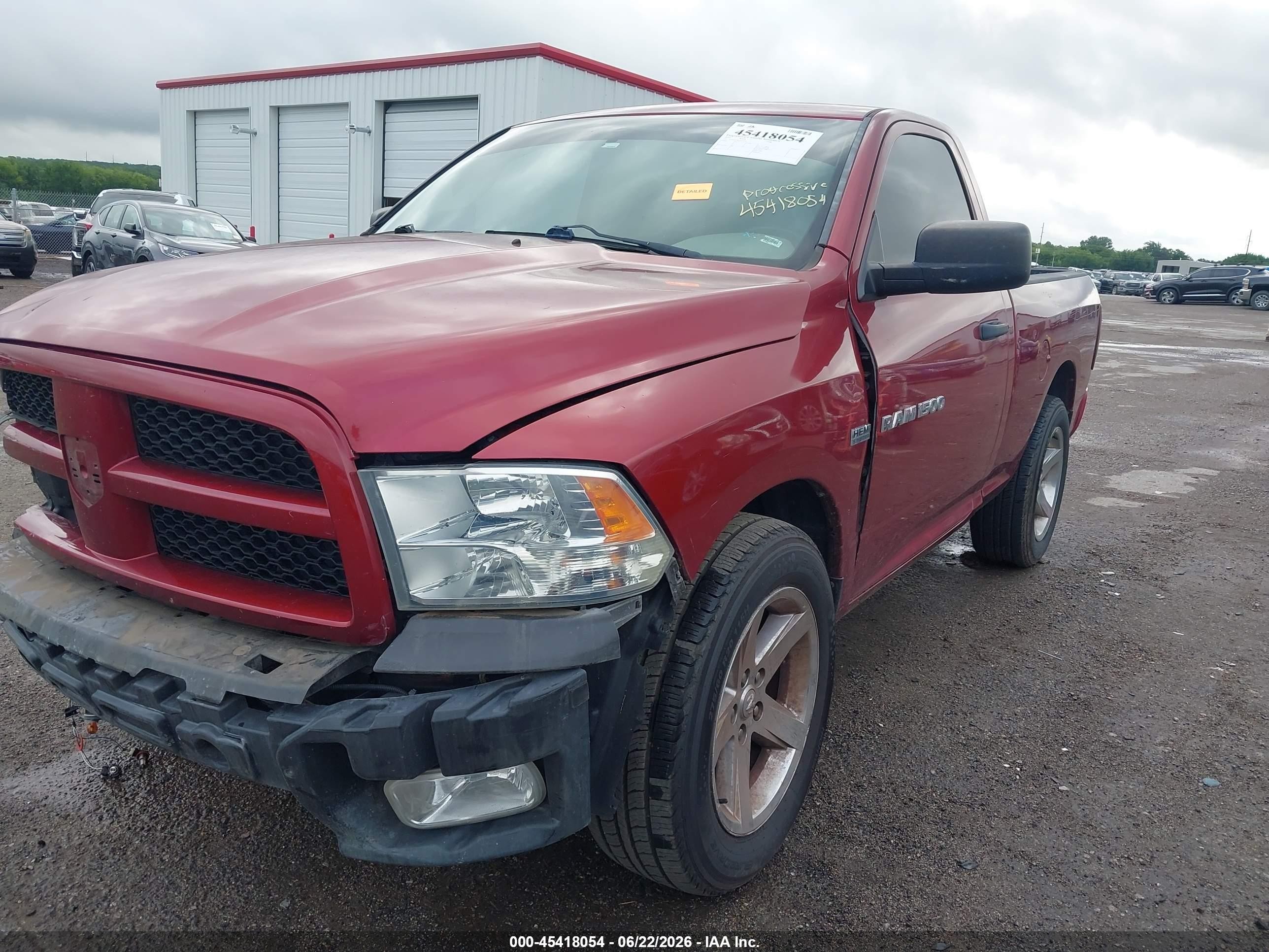 2012 Ram 1500 St Red vin: 3C6JD6ATXCG277752