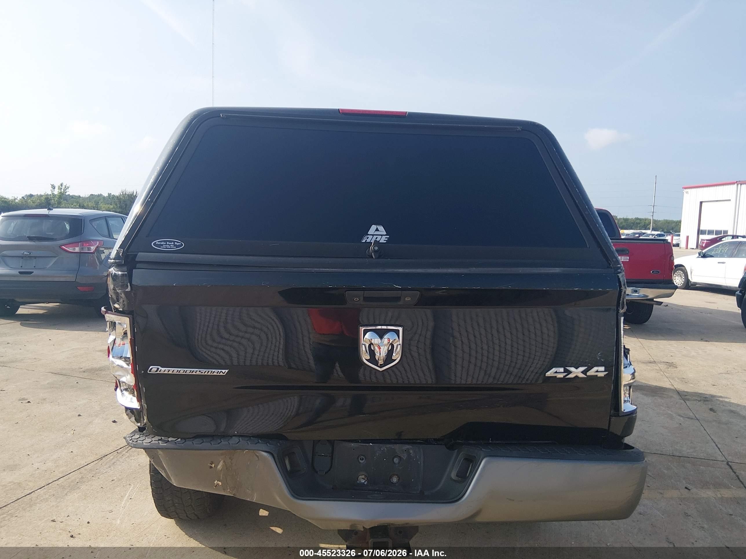 2012 Ram 1500 Outdoorsman Black vin: 3C6JD7ET1CG103181