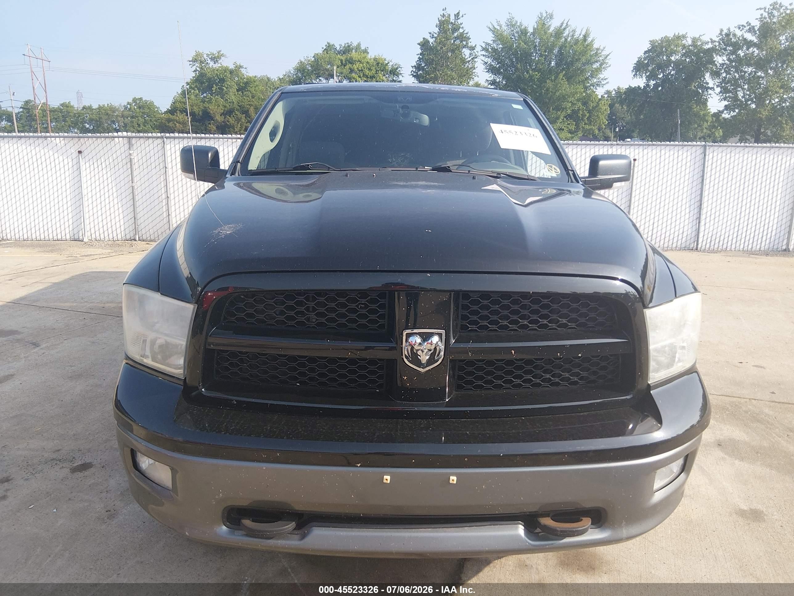 2012 Ram 1500 Outdoorsman Black vin: 3C6JD7ET1CG103181