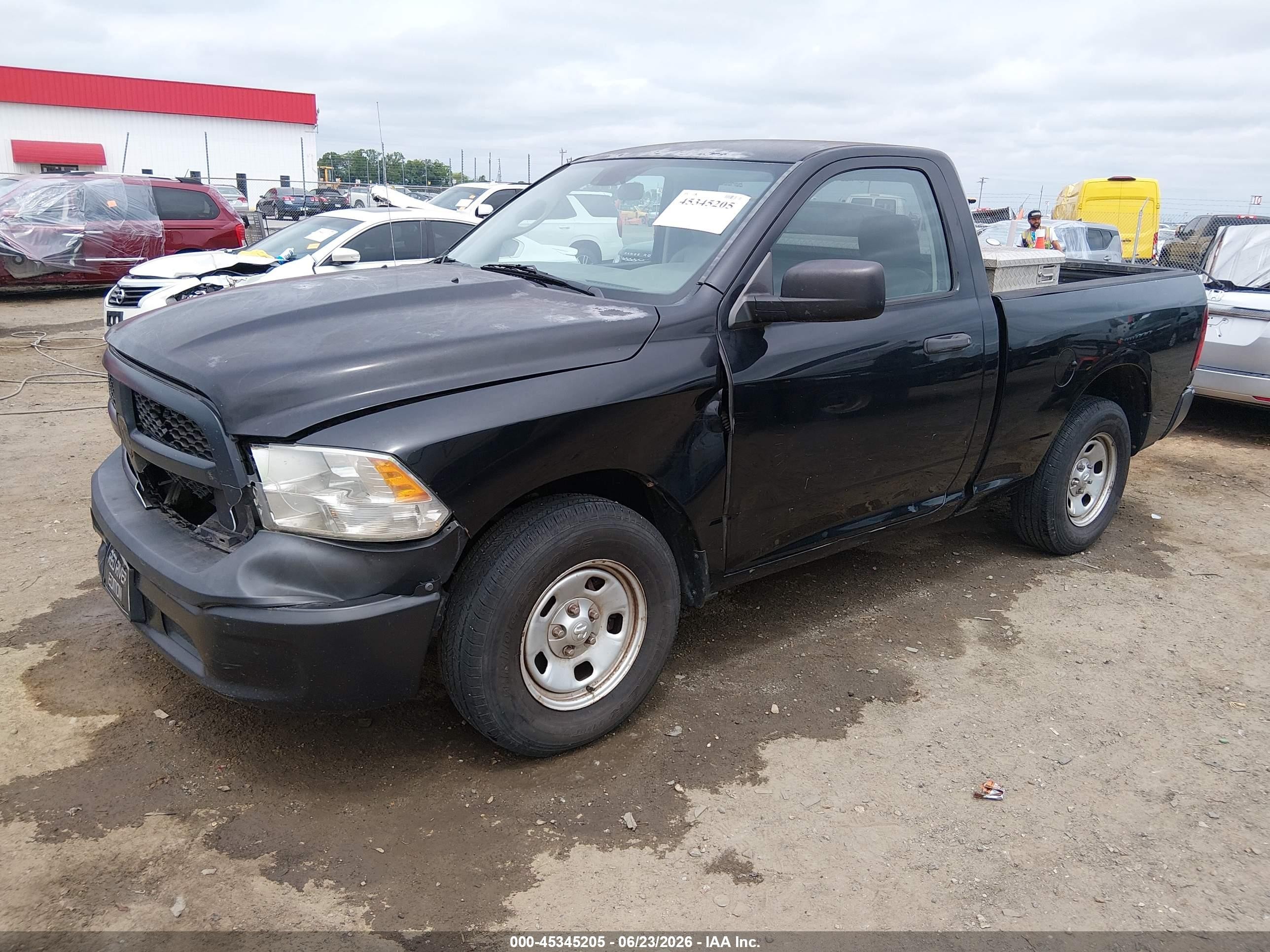 2014 Ram 1500 Tradesman Black vin: 3C6JR6AG2EG121745