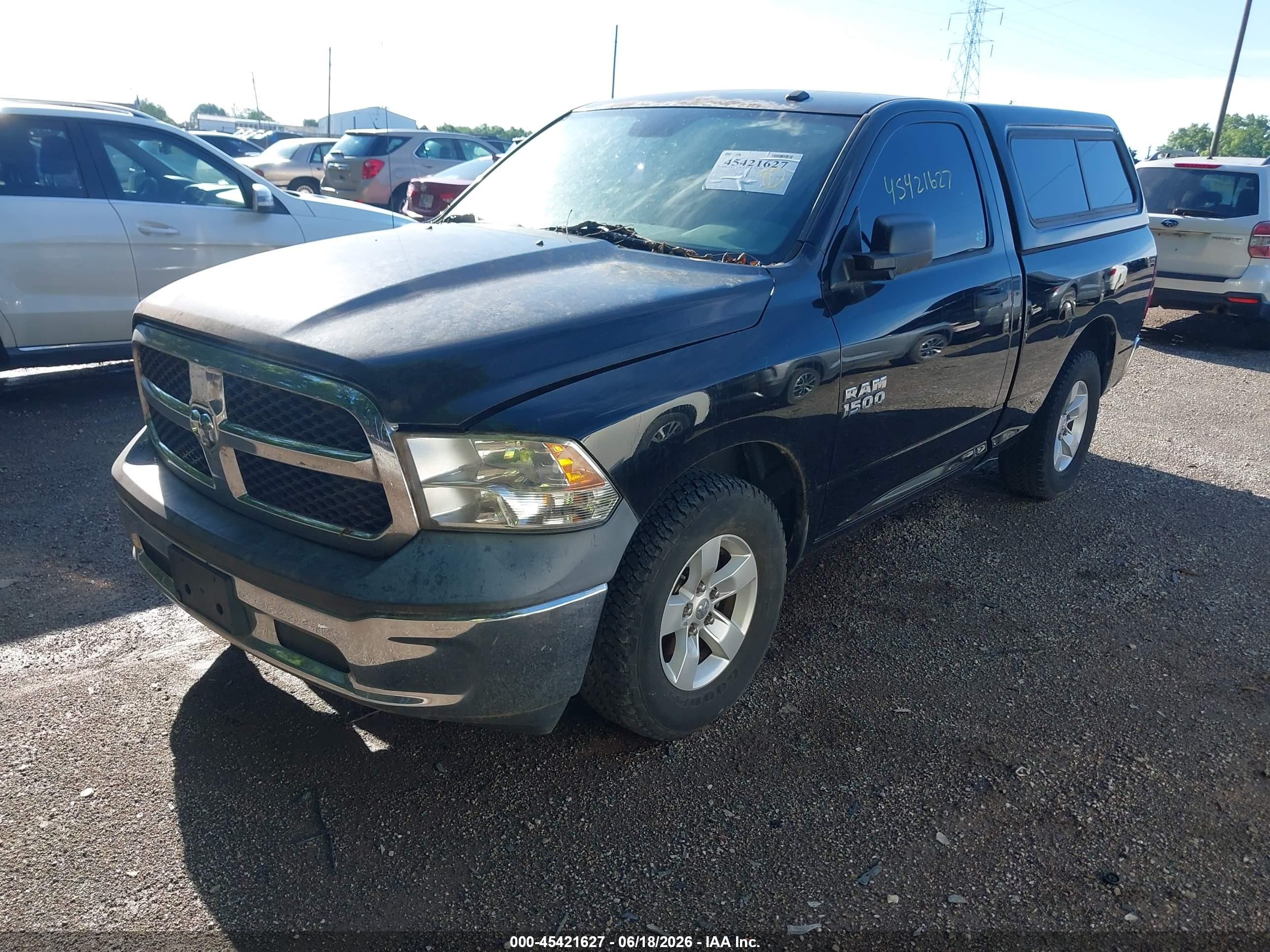2014 Ram 1500 Tradesman Black vin: 3C6JR6AG3EG145763