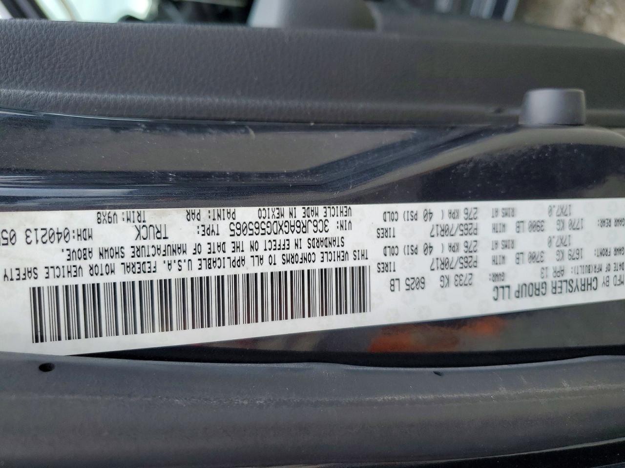 2013 Ram 1500 St Угольный vin: 3C6JR6AGXDG565065
