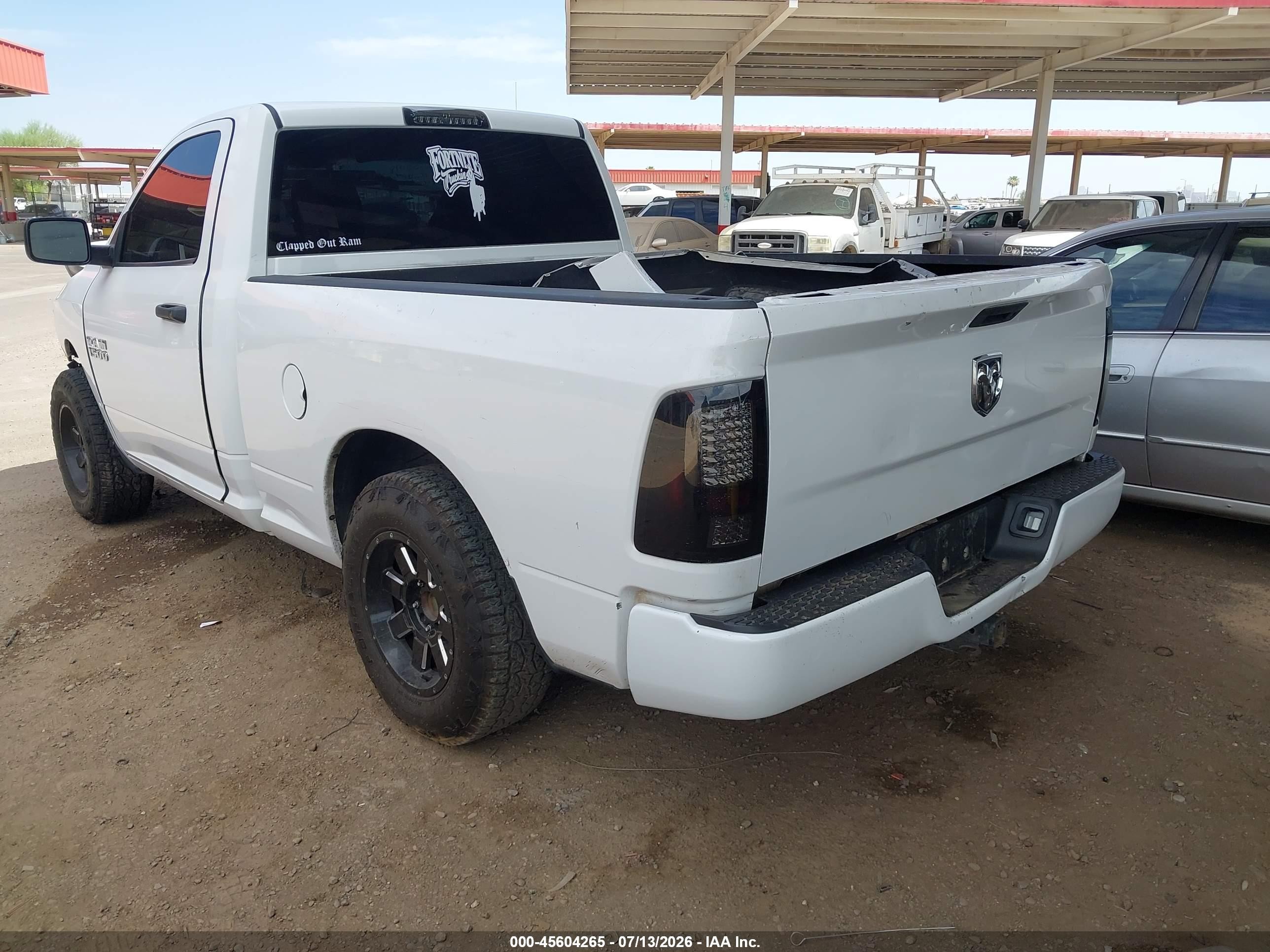 2013 Ram 1500 Tradesman Белый vin: 3C6JR6AP0DG552695
