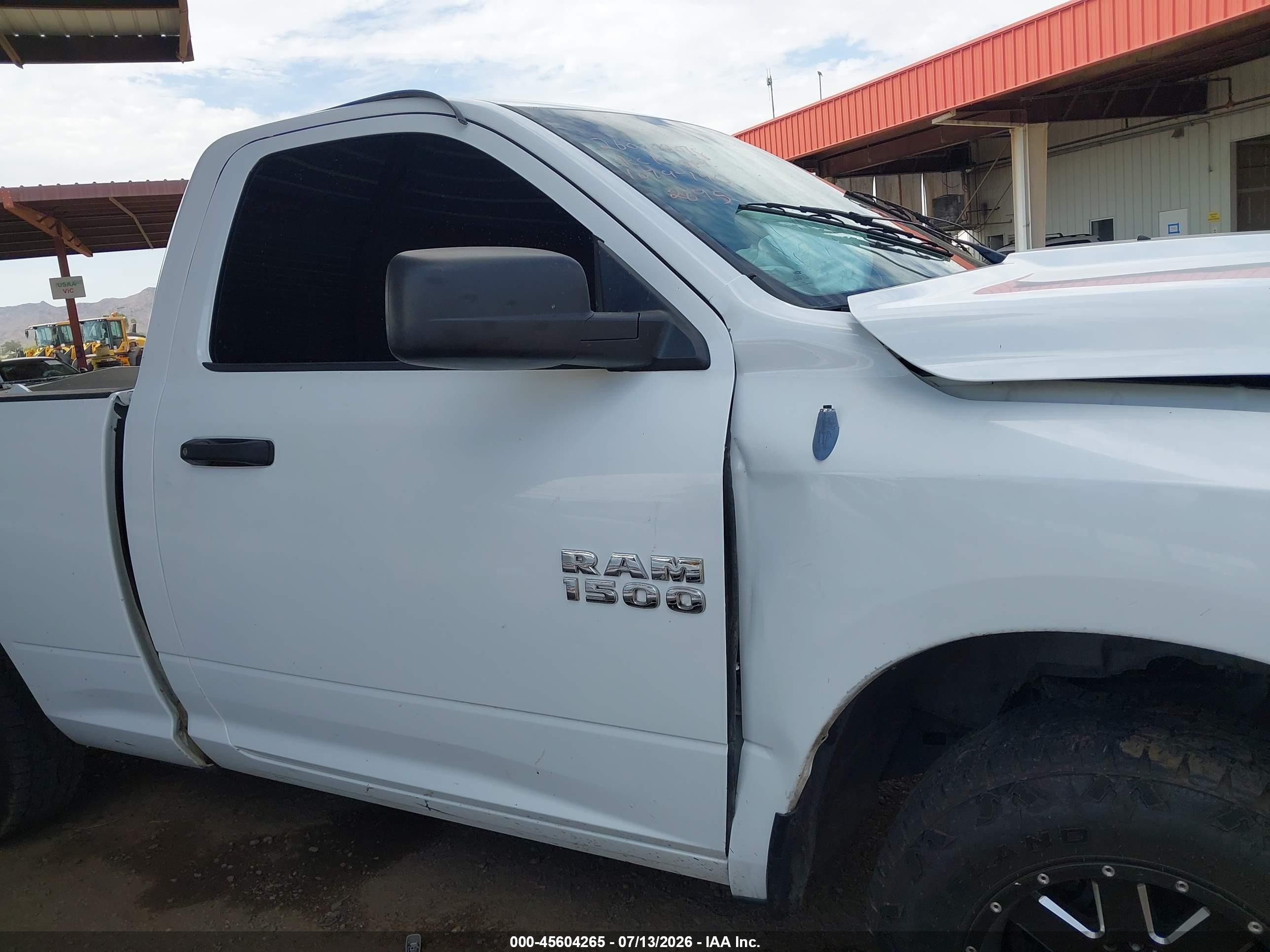 2013 Ram 1500 Tradesman Белый vin: 3C6JR6AP0DG552695