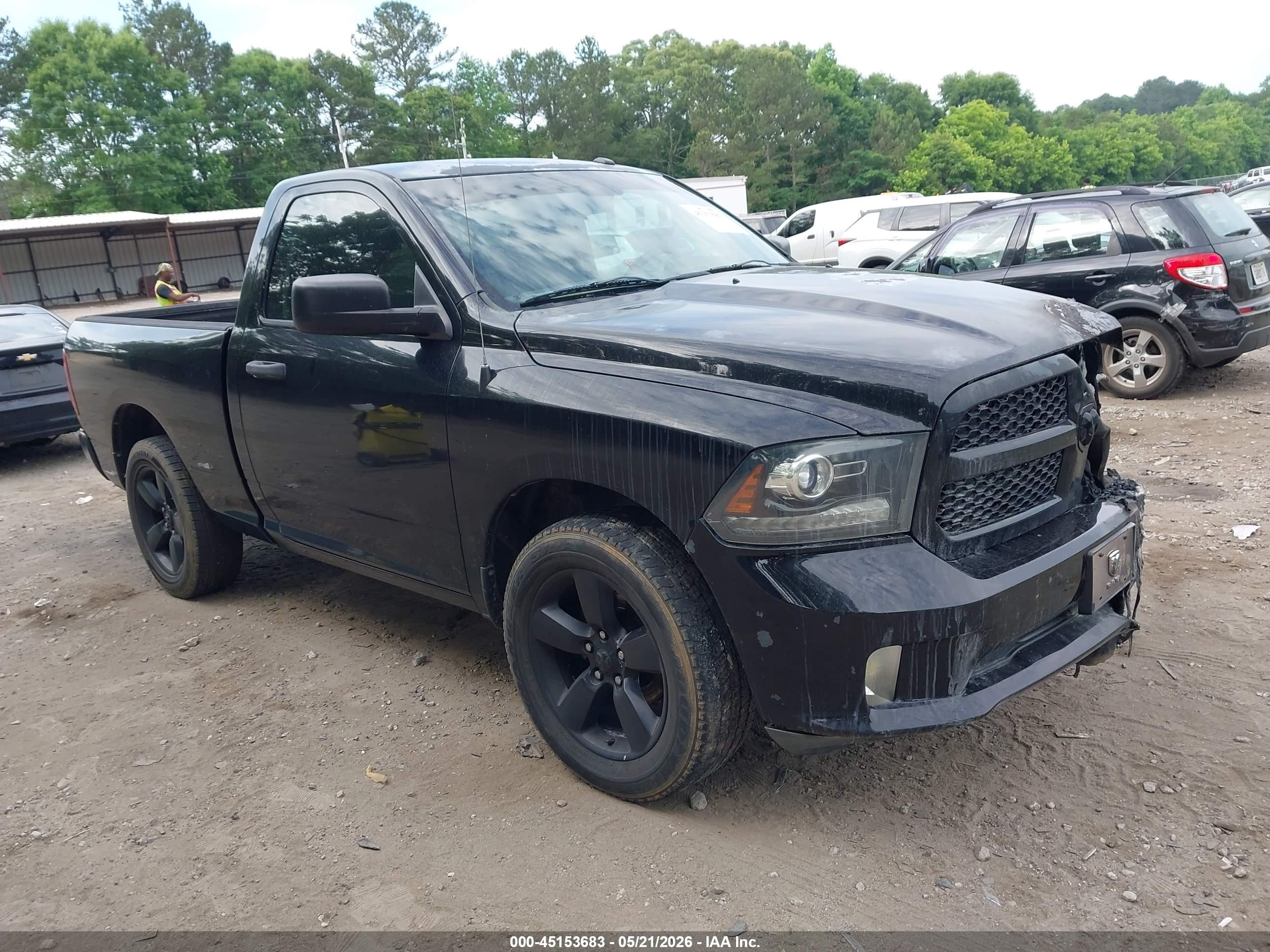 2014 Ram 1500 Express Black vin: 3C6JR6AT1EG282651