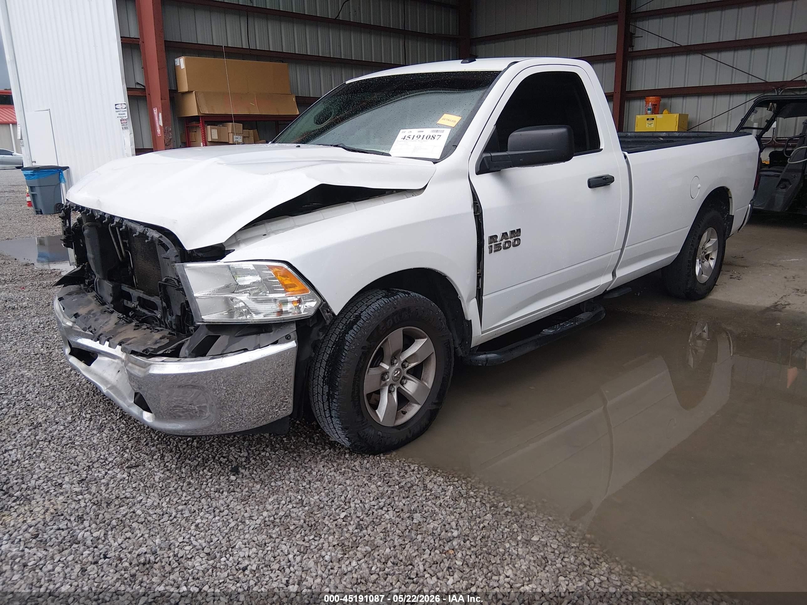 2013 Ram 1500 Tradesman White vin: 3C6JR6DG1DG588343