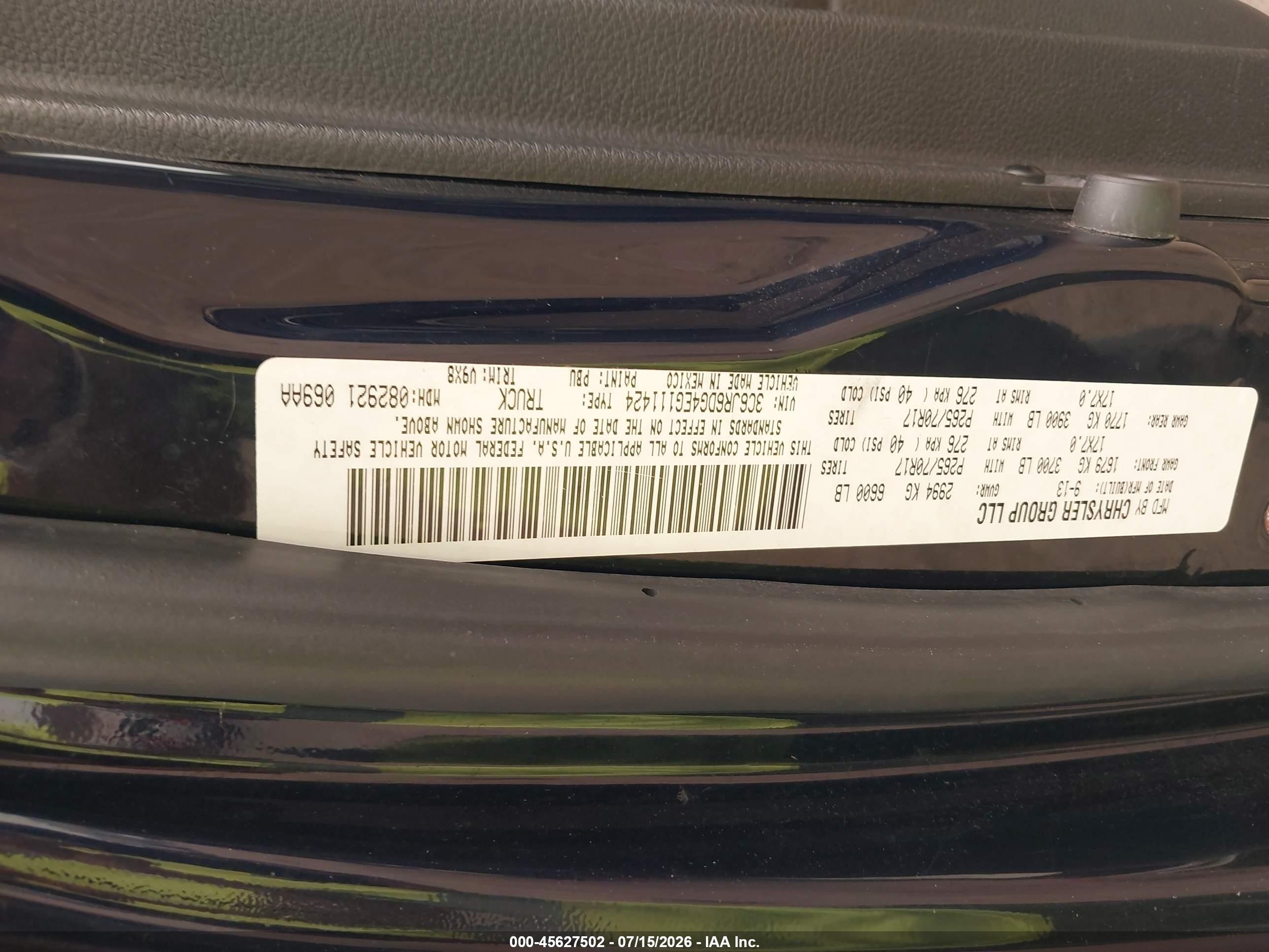 2014 Ram 1500 Tradesman Navy vin: 3C6JR6DG4EG111424