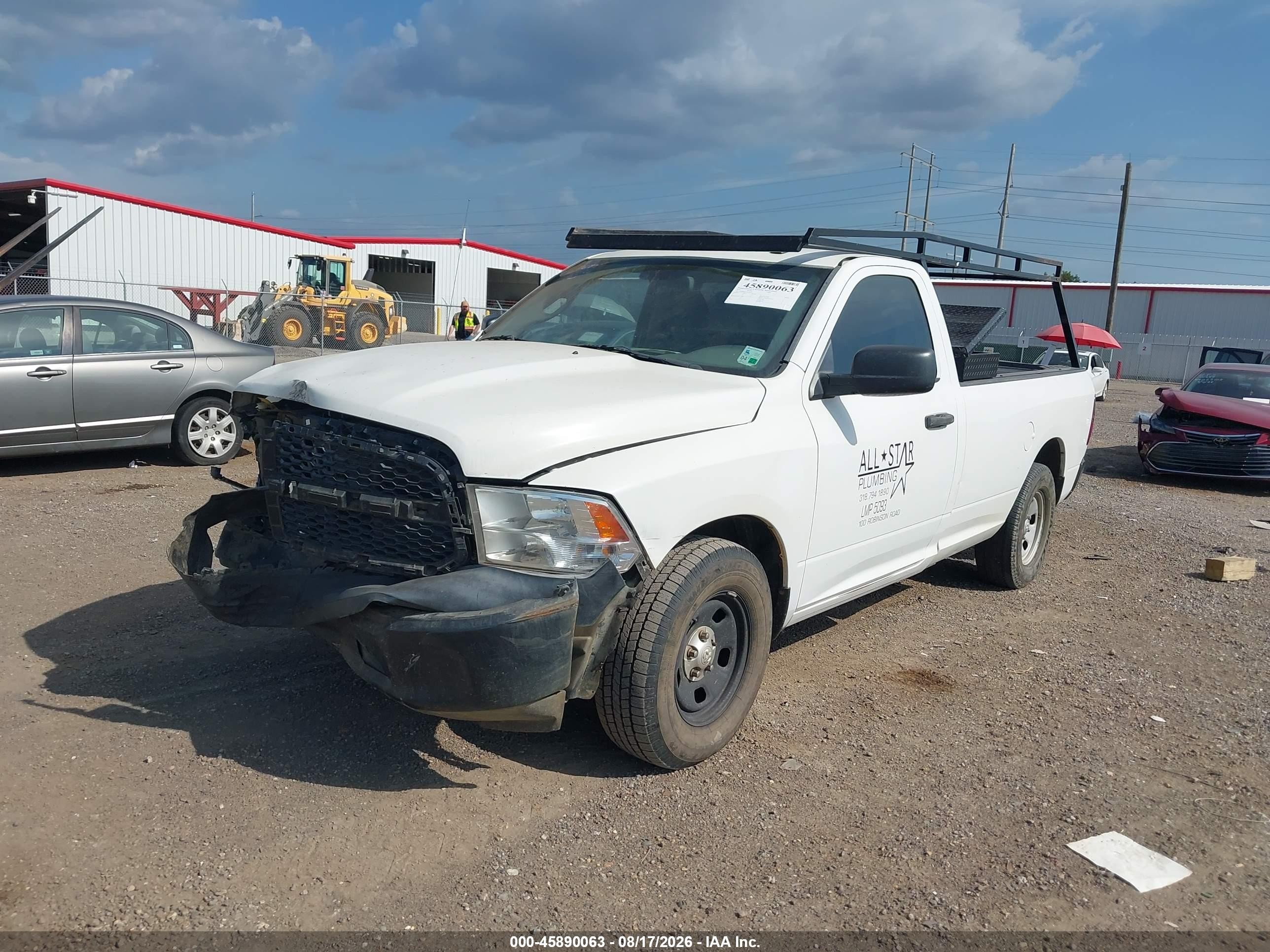 2014 Ram 1500 Tradesman Белый vin: 3C6JR6DG7EG185033