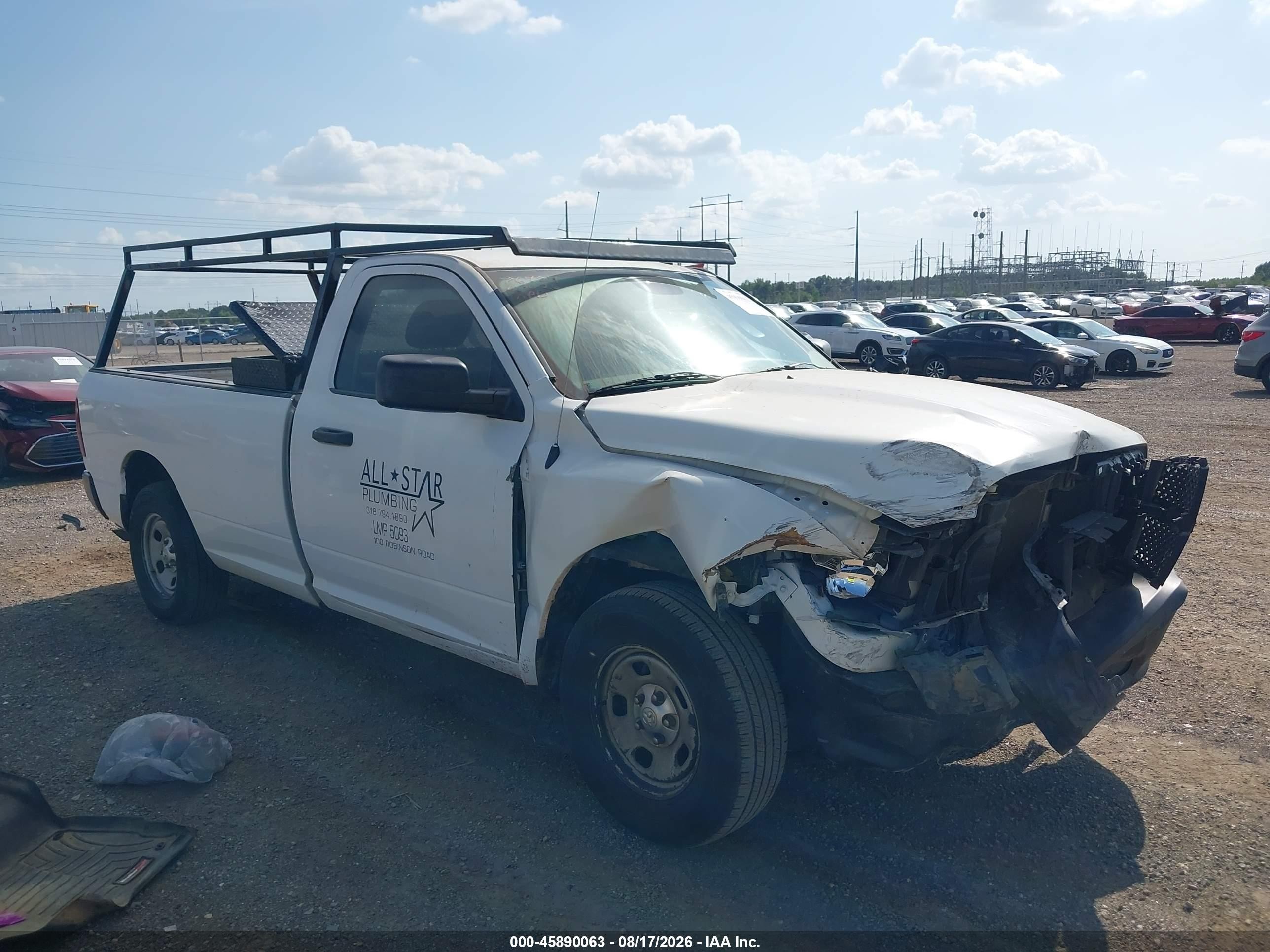 2014 Ram 1500 Tradesman Белый vin: 3C6JR6DG7EG185033