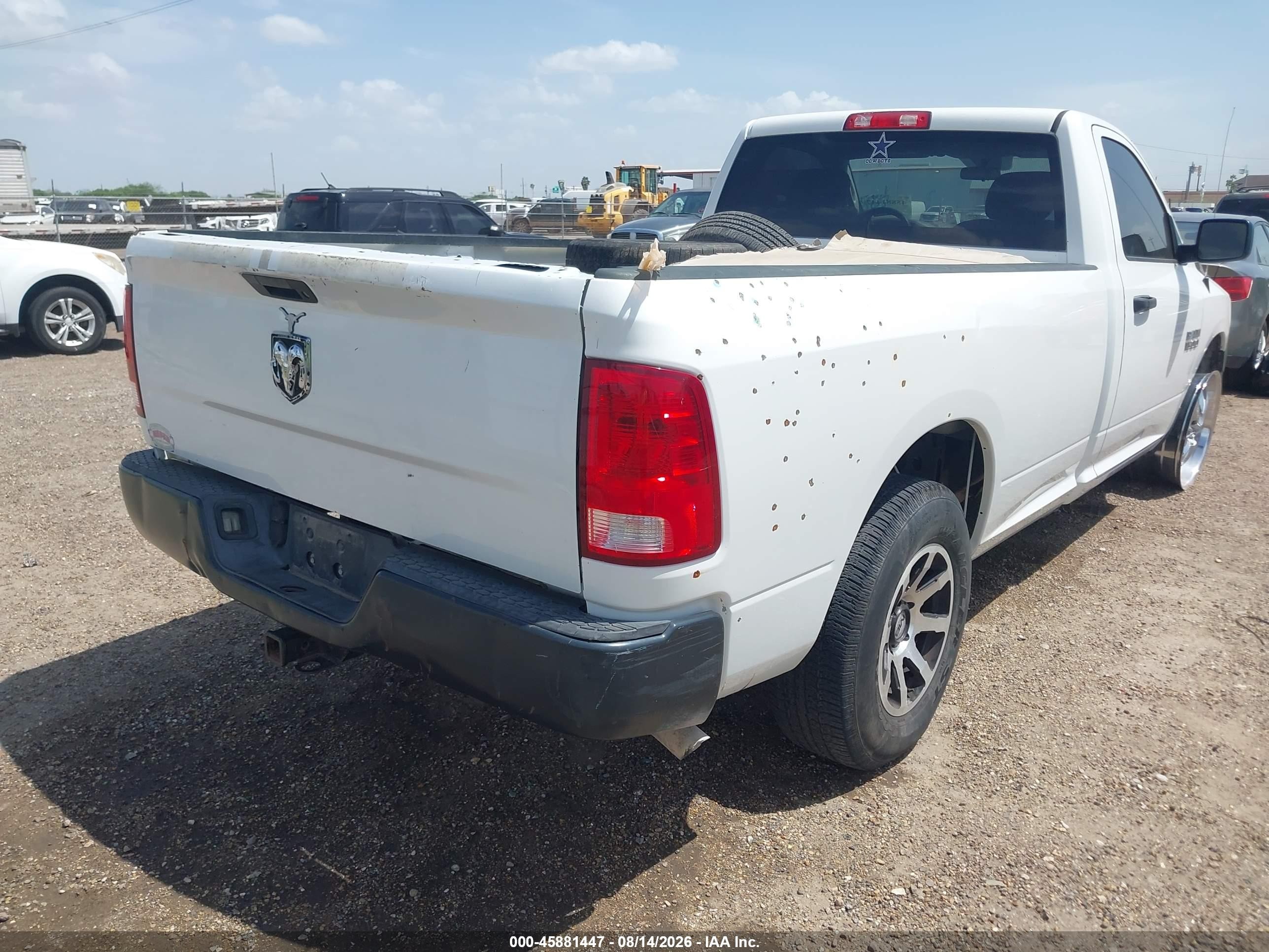 2014 Ram 1500 Tradesman White vin: 3C6JR6DG8EG178558