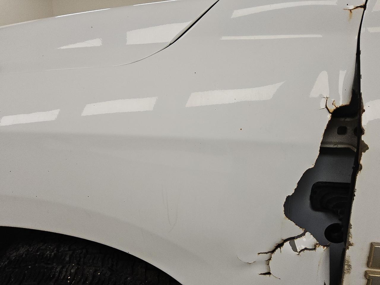 2015 Ram 1500 St White vin: 3C6JR6DG9FG584768 Damage: Left Front Fender, Severe Damage, Replacement Required