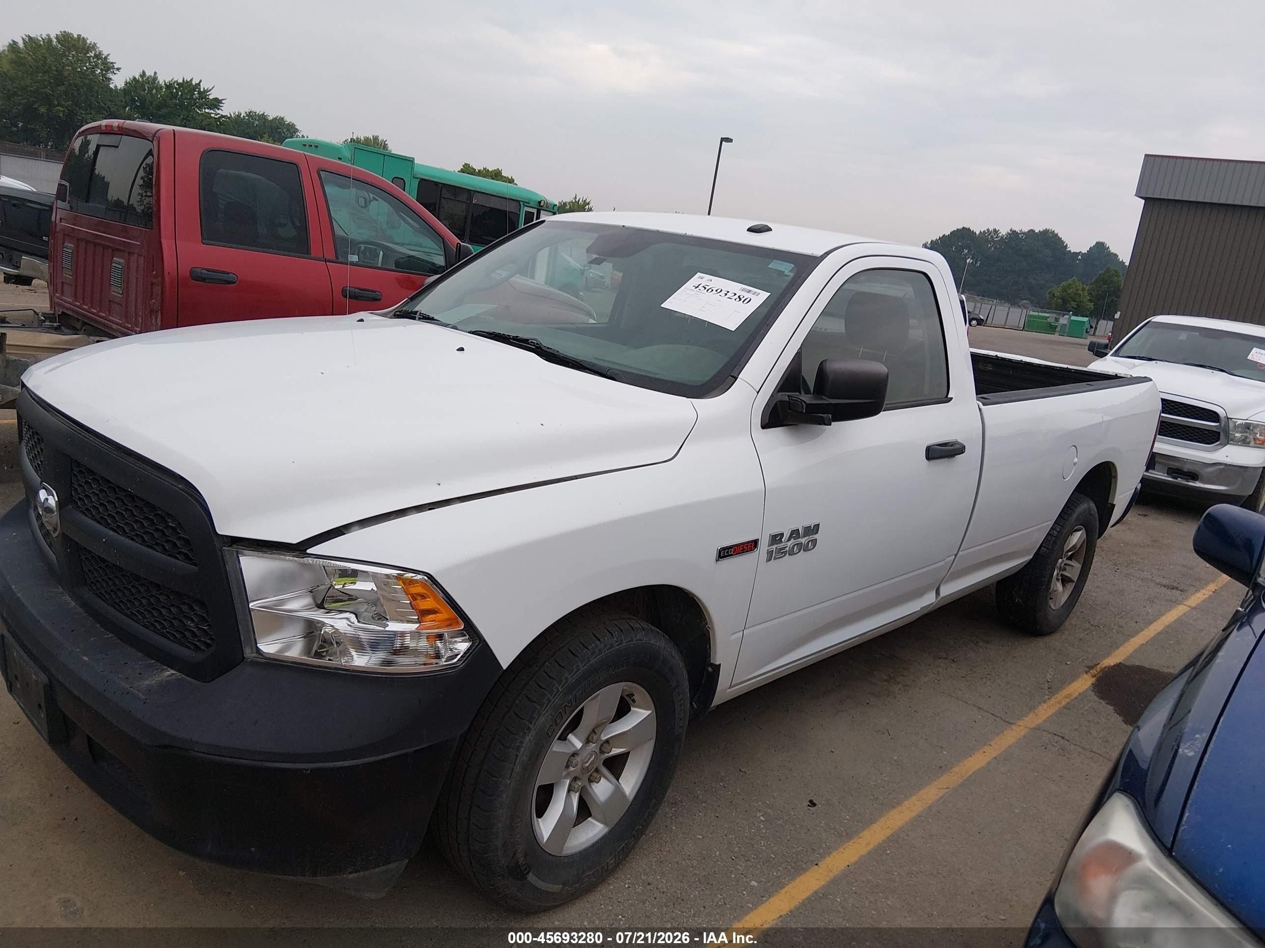 2014 Ram 1500 Tradesman White vin: 3C6JR6DM5EG270815