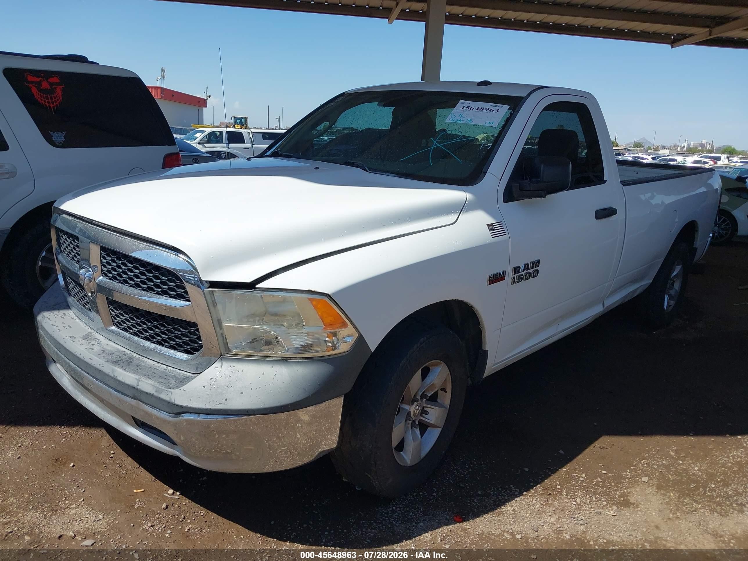 2014 Ram 1500 Tradesman White vin: 3C6JR6DT8EG159182