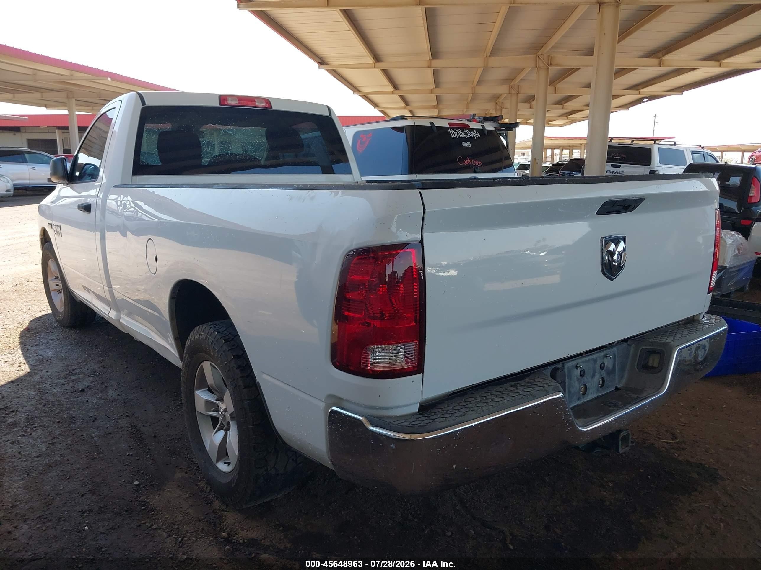 2014 Ram 1500 Tradesman White vin: 3C6JR6DT8EG159182