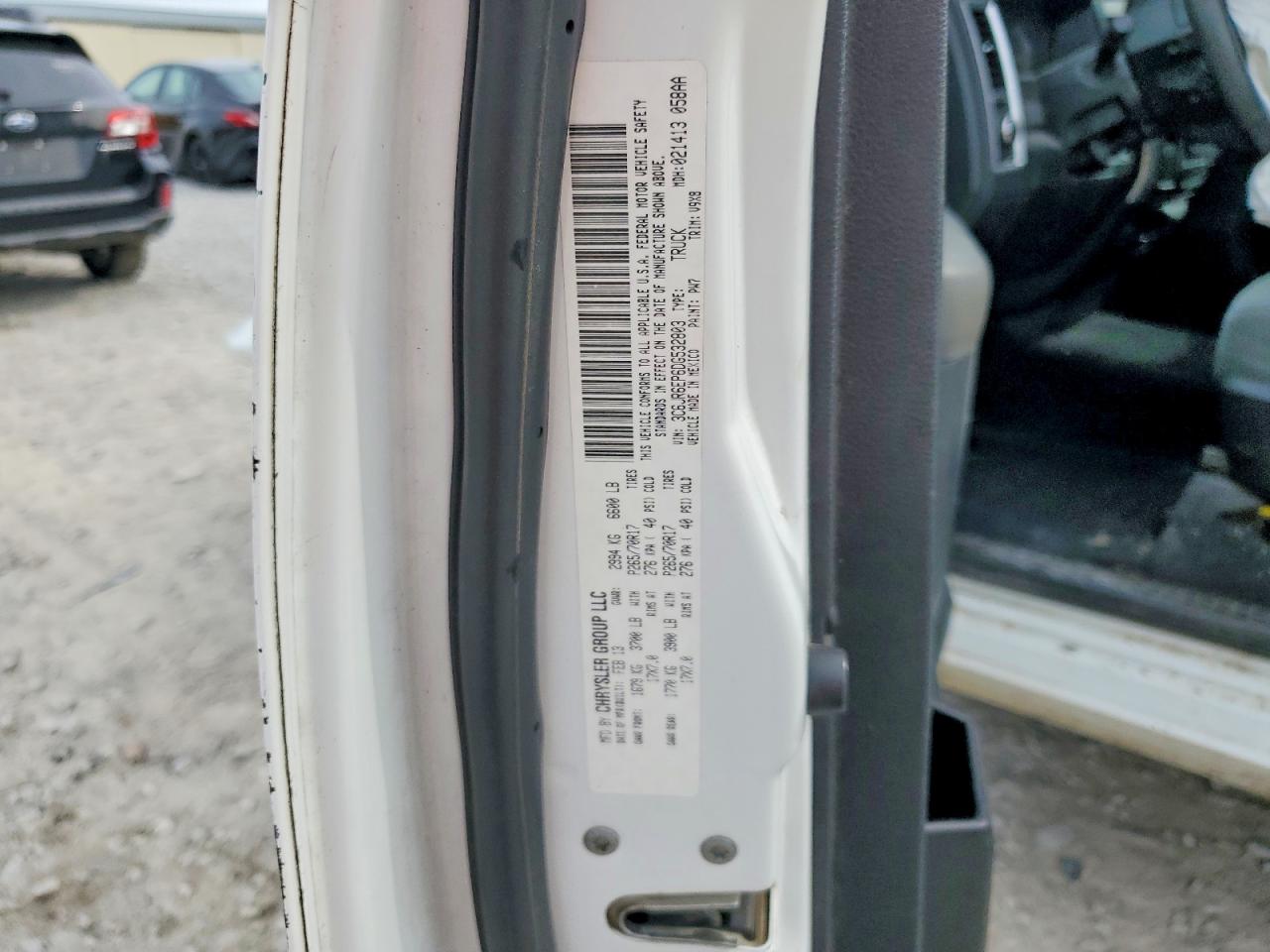 2013 Ram 1500 Slt Белый vin: 3C6JR6EP6DG532803