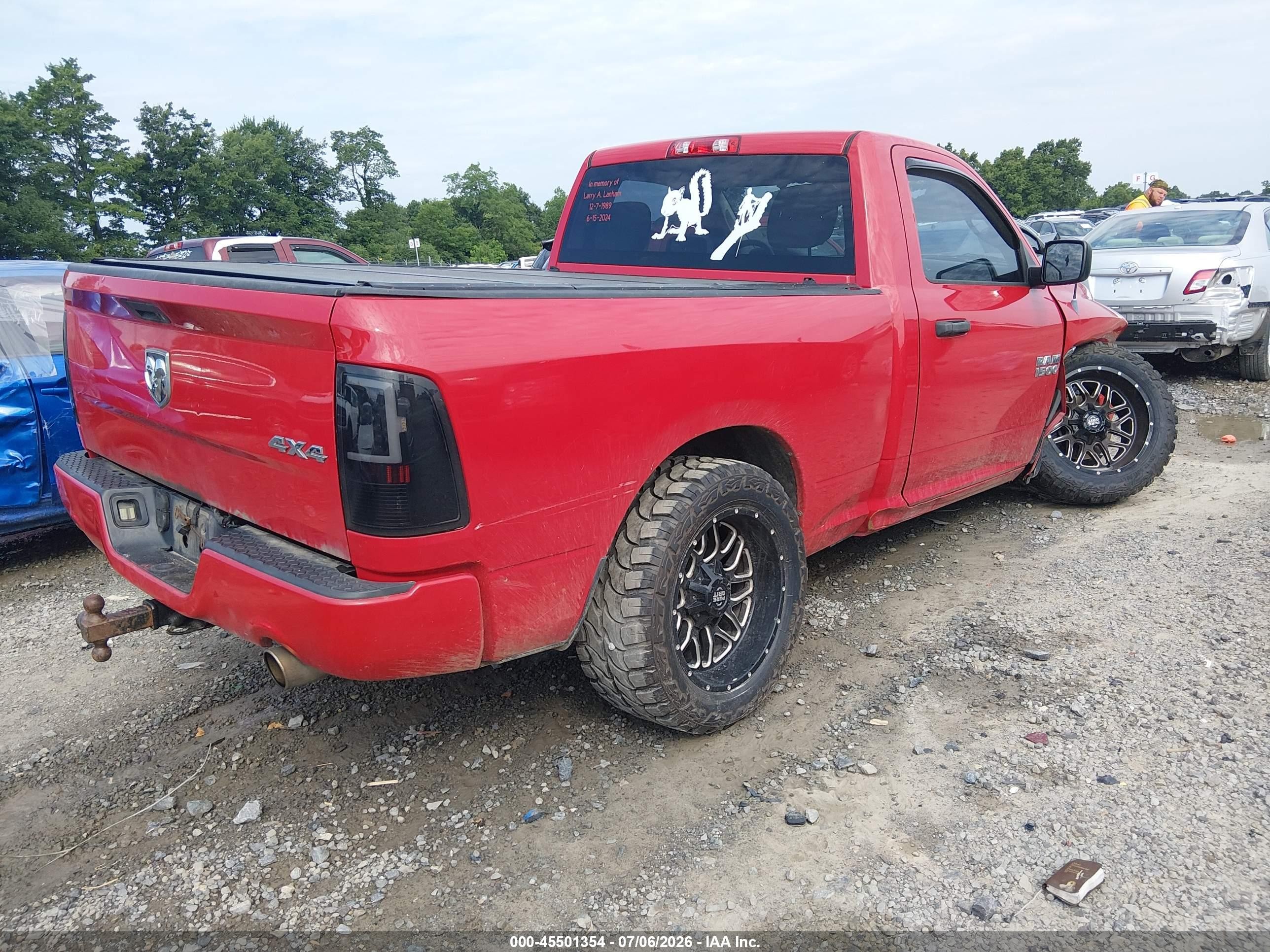 2013 Ram 1500 Express Red vin: 3C6JR7AT2DG505378