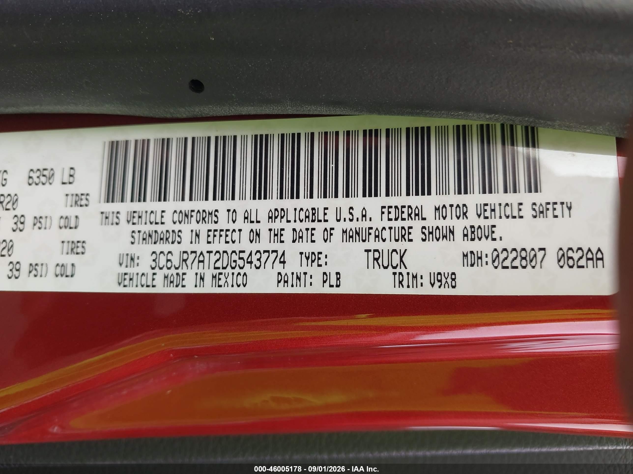 2013 Ram 1500 Express Orange vin: 3C6JR7AT2DG543774