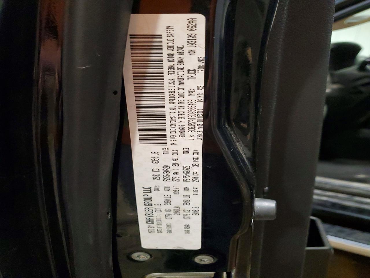 2013 Ram 1500 St Black vin: 3C6JR7AT3DG506409