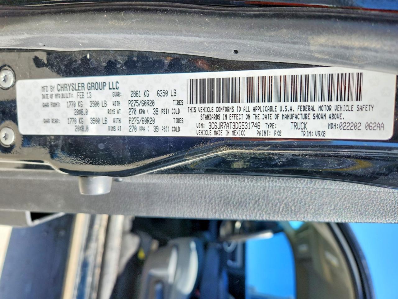 2013 Ram 1500 St Black vin: 3C6JR7AT3DG531746