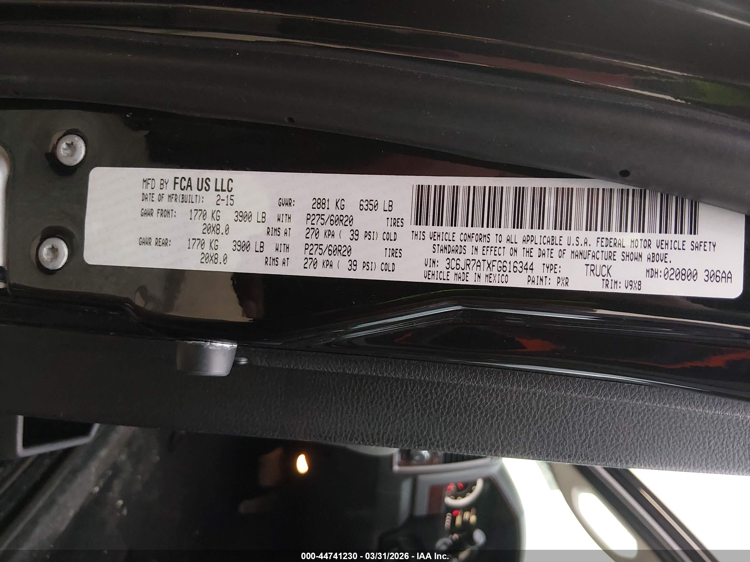 2015 Ram 1500 Express Black vin: 3C6JR7ATXFG616344