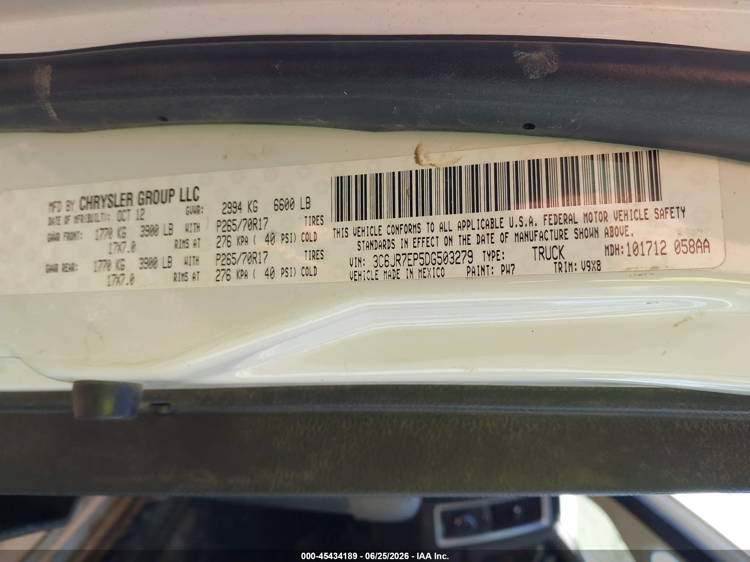2013 Ram 1500 Slt Белый vin: 3C6JR7EP5DG503279