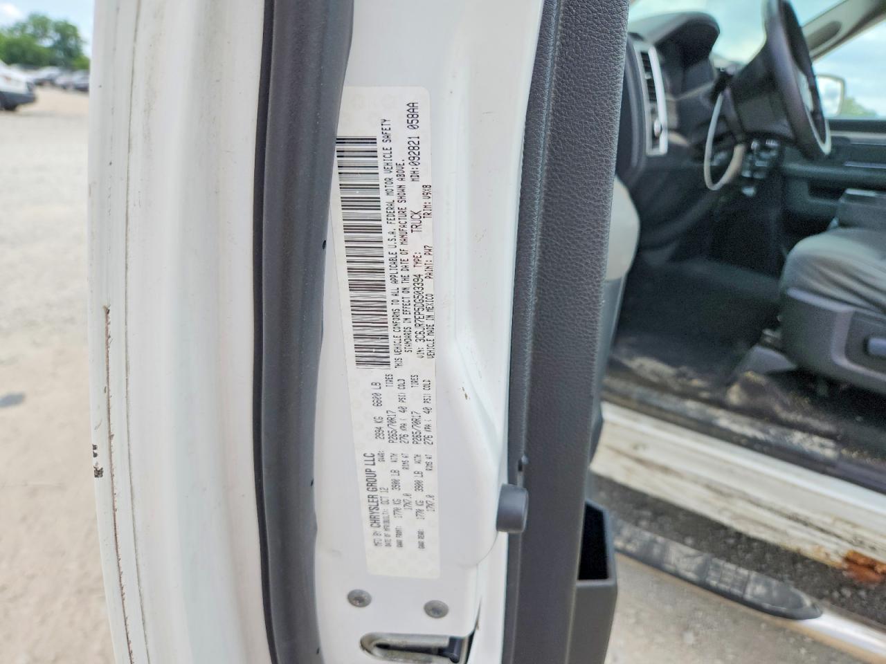 2013 Ram 1500 Slt White vin: 3C6JR7EP5DG503394