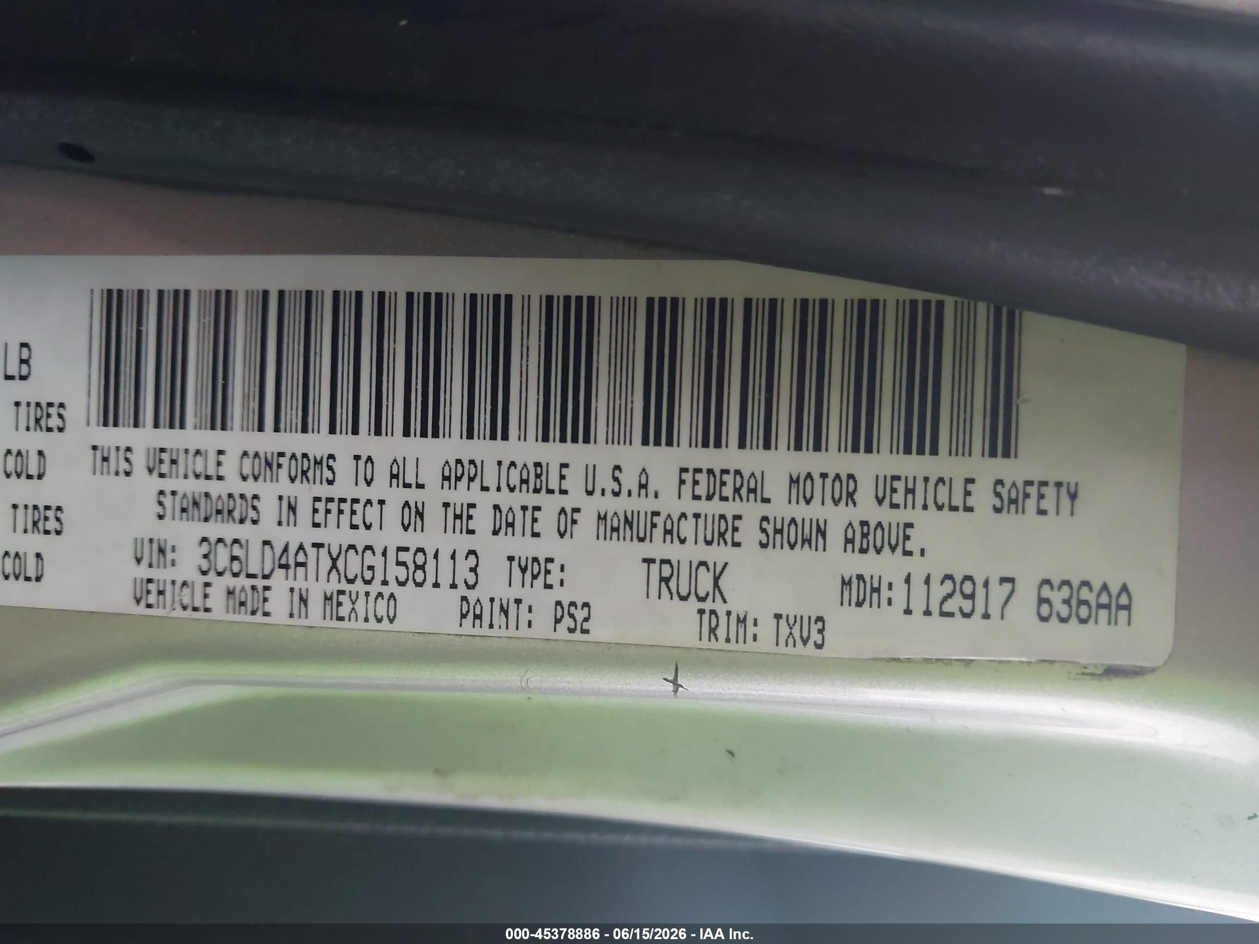2012 Ram 2500 St Silver vin: 3C6LD4ATXCG158113