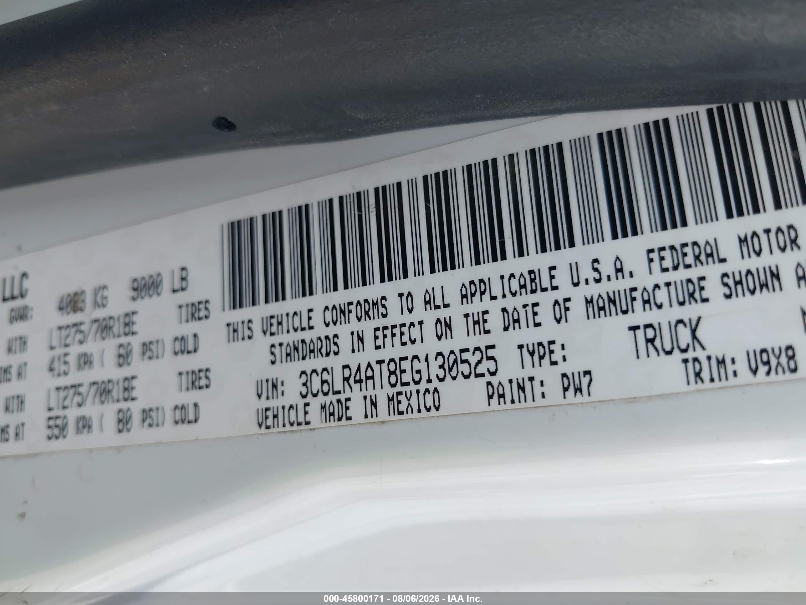 2014 Ram 2500 Tradesman White vin: 3C6LR4AT8EG130525