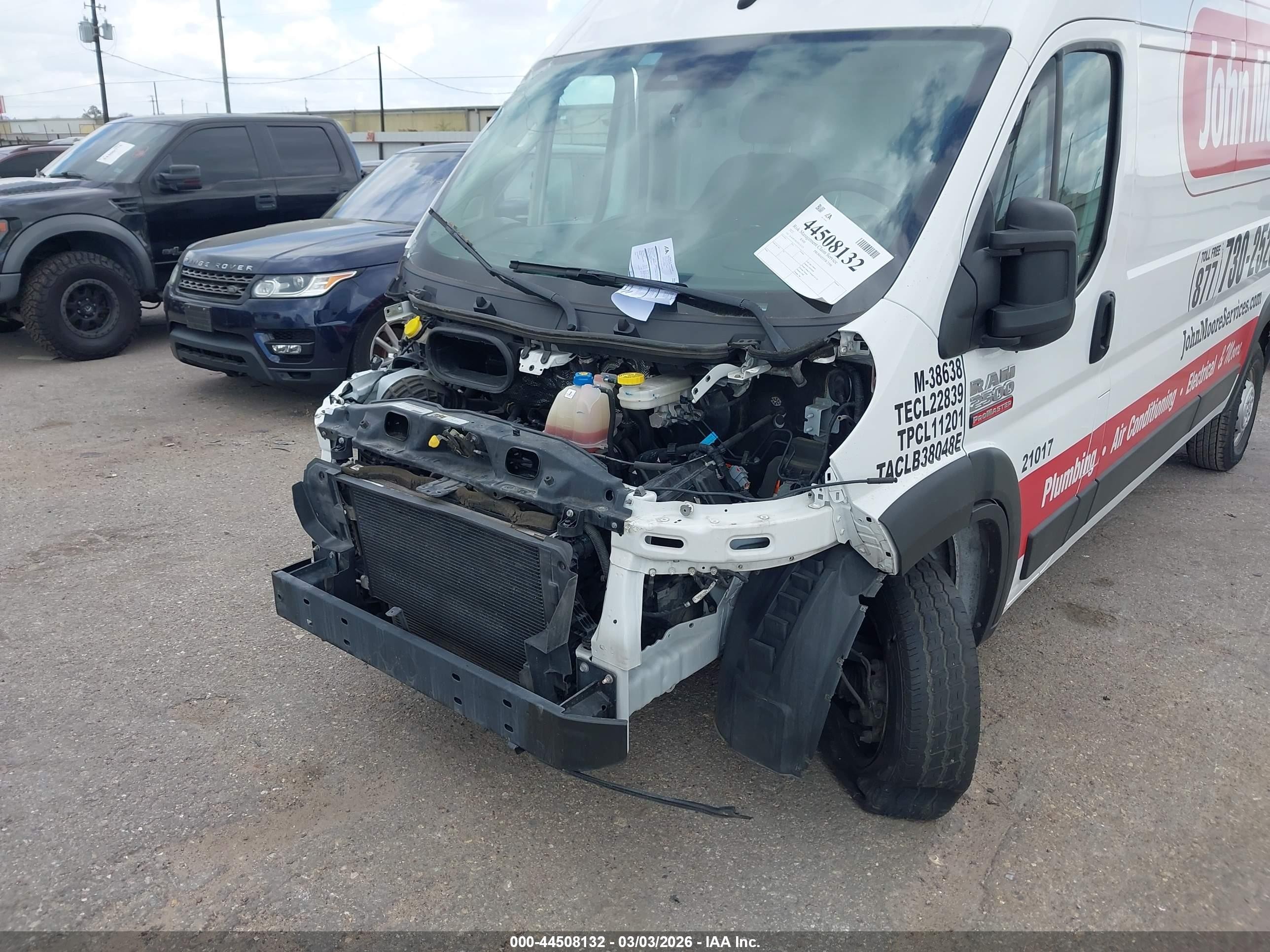 2022 Ram Promaster 2500 High Roof 159 Wb Белый vin: 3C6LRVDG1NE101321