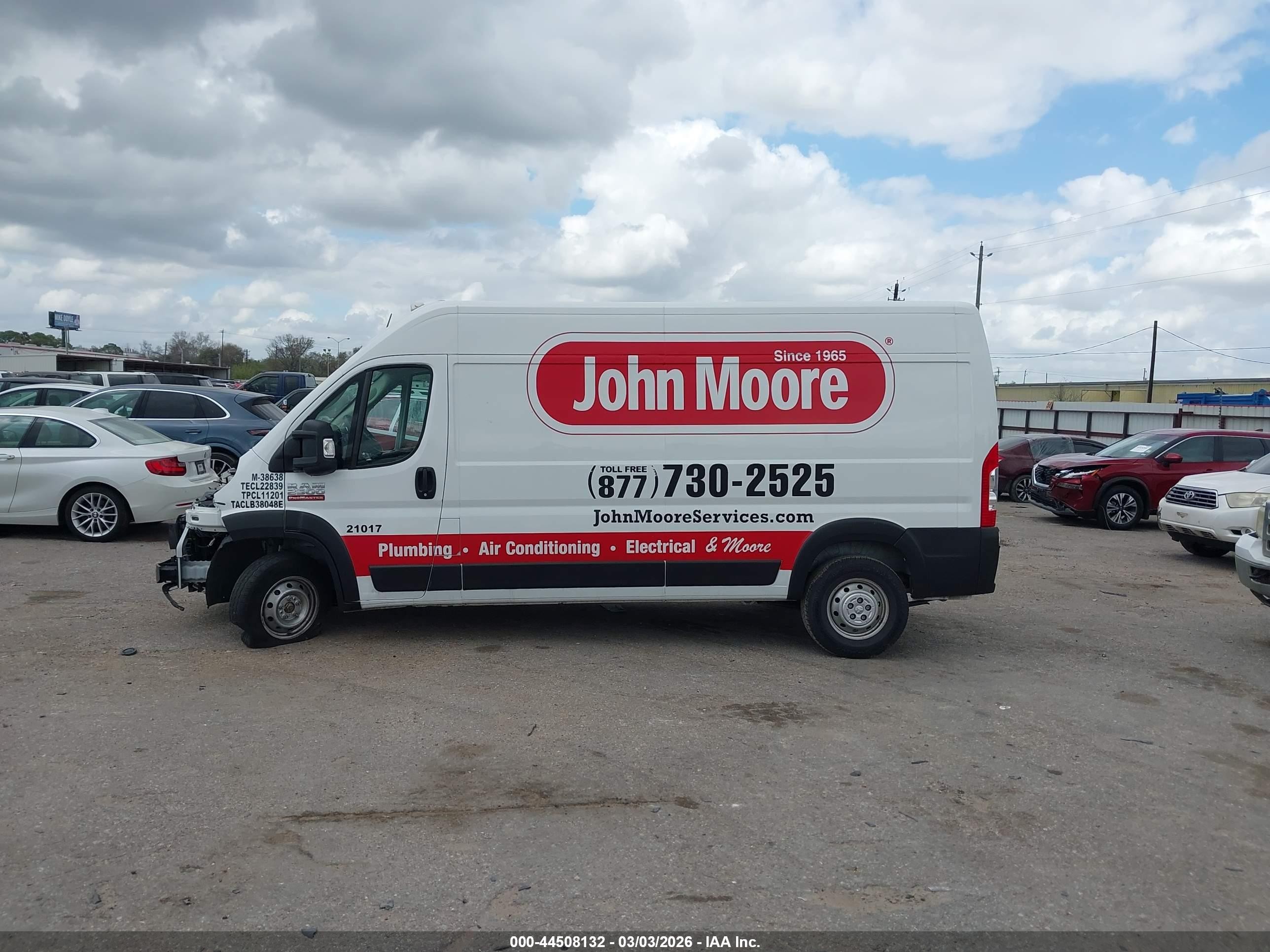 2022 Ram Promaster 2500 High Roof 159 Wb Белый vin: 3C6LRVDG1NE101321