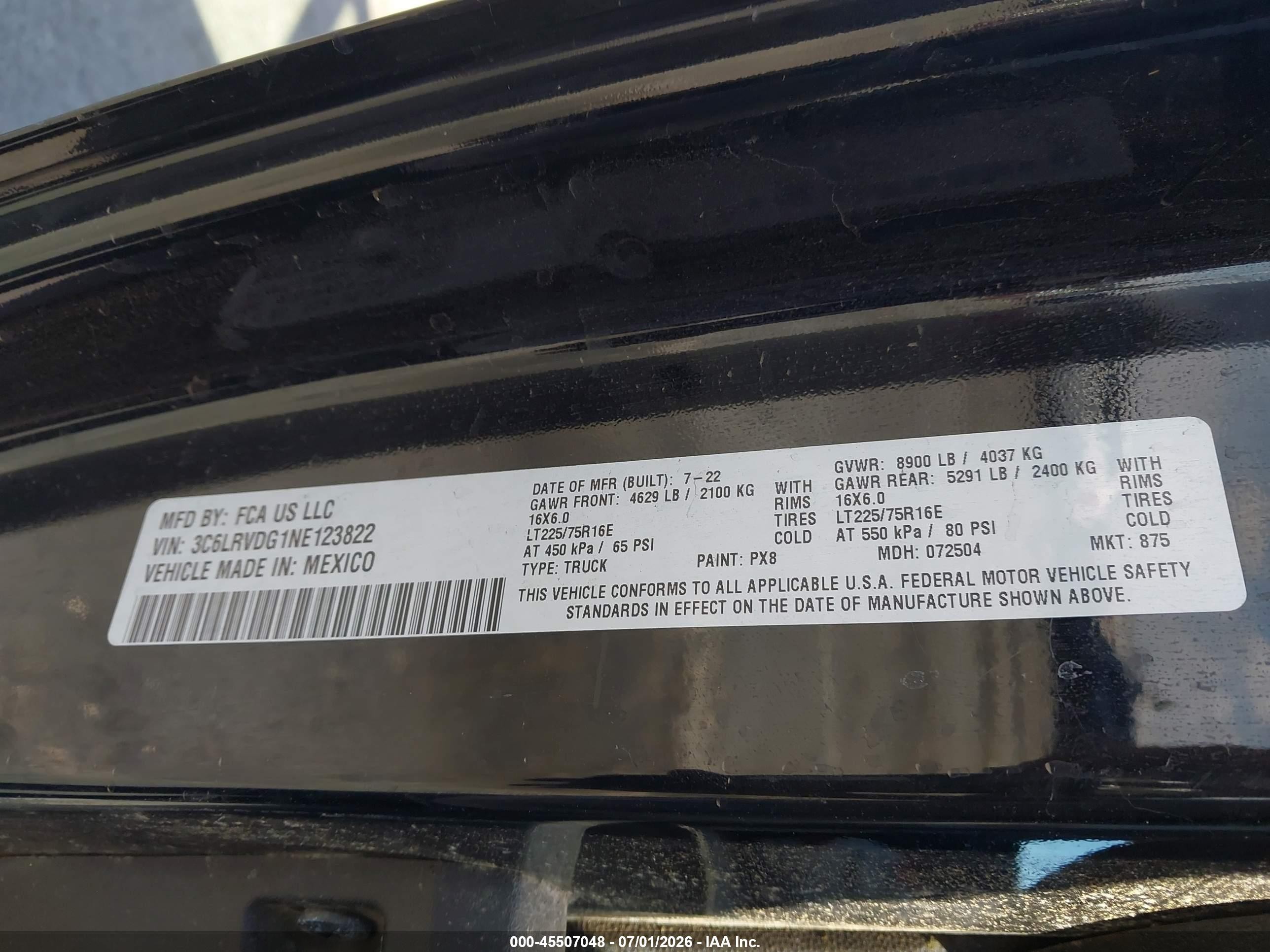 2022 Ram Promaster 2500 High Roof 159 Wb Black vin: 3C6LRVDG1NE123822