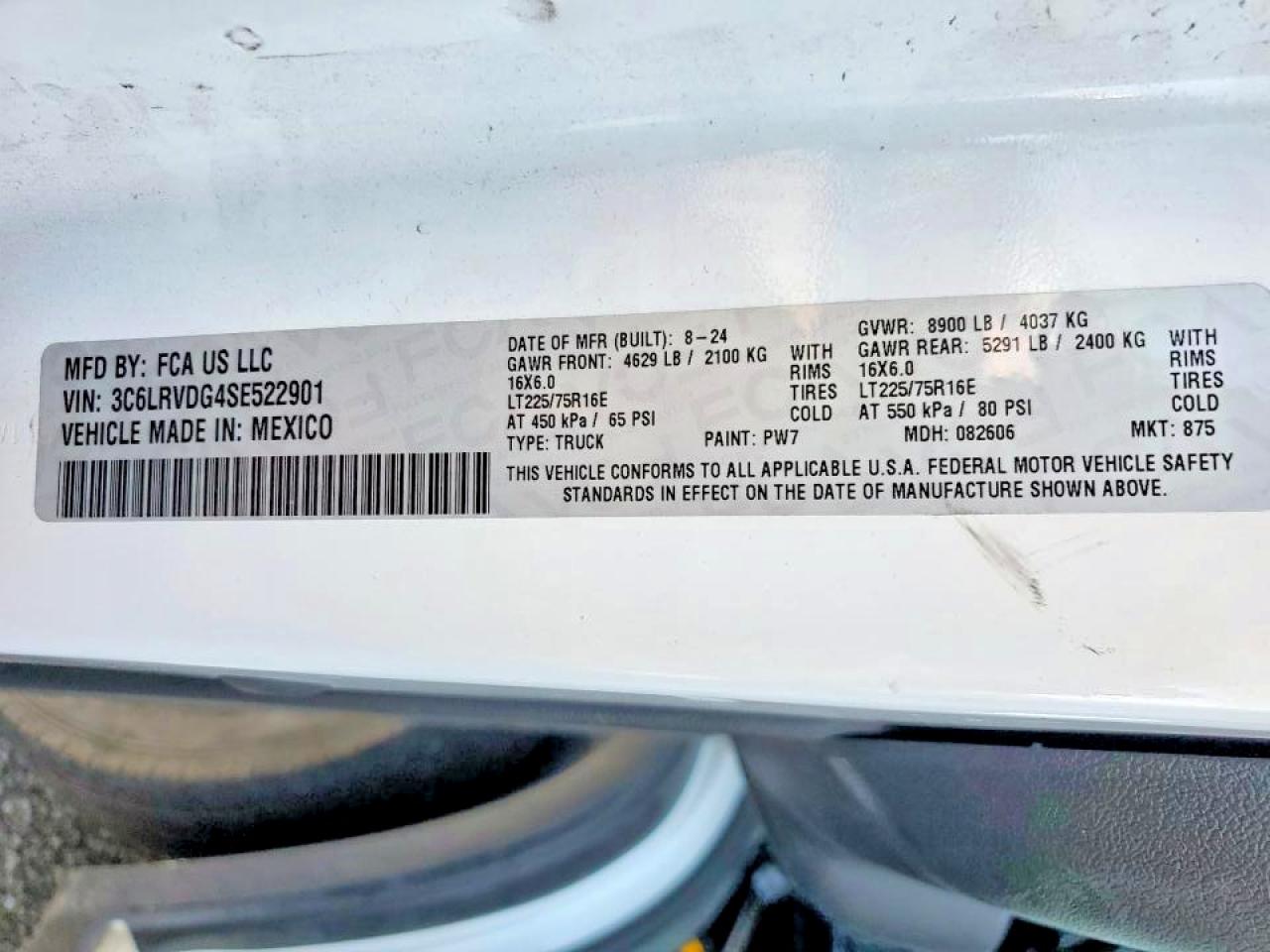 2025 Ram Promaster 2500 2500 High White vin: 3C6LRVDG4SE522901