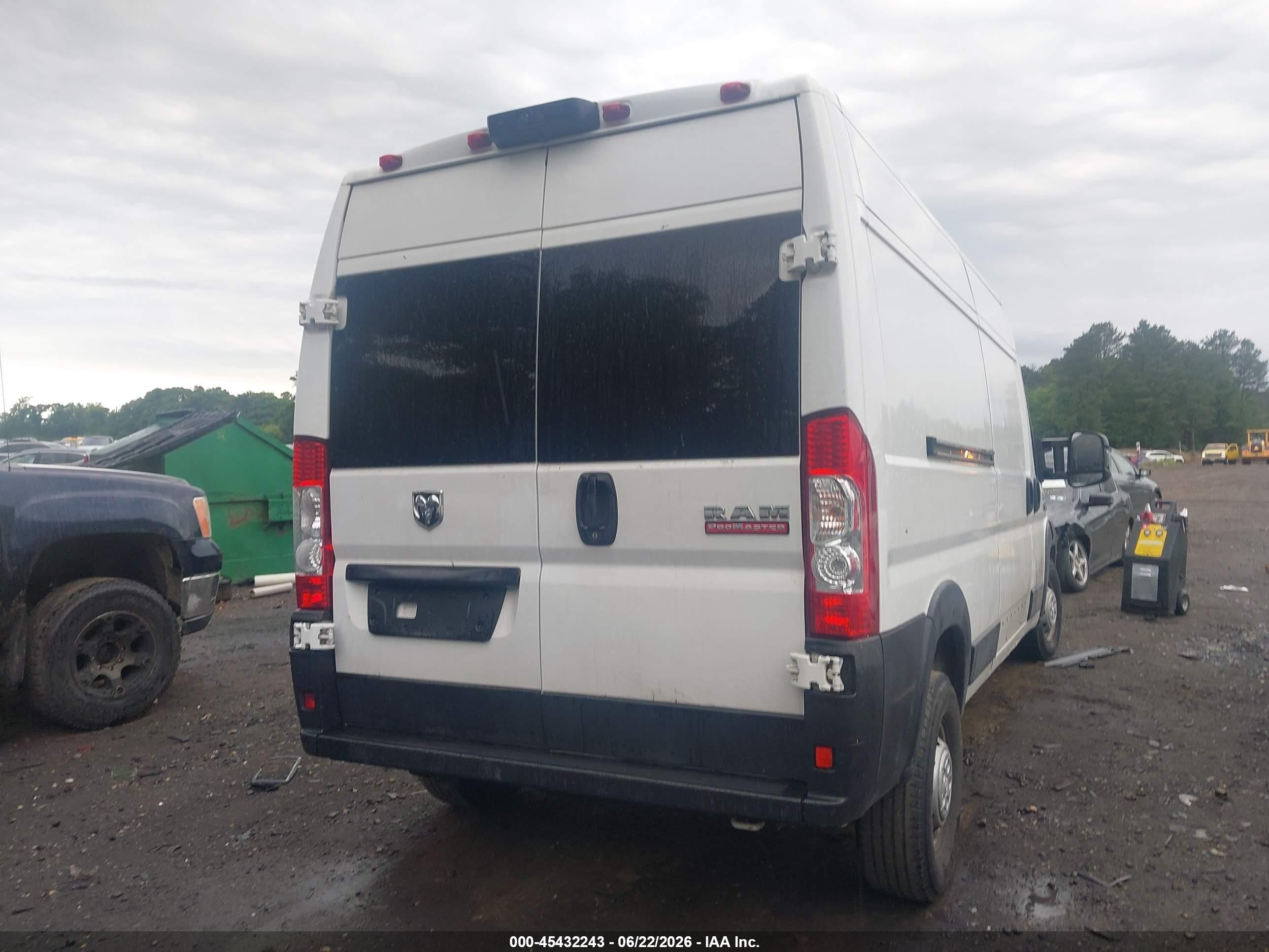 2021 Ram Promaster 2500 High Roof 159 Wb White vin: 3C6LRVDG7ME530347